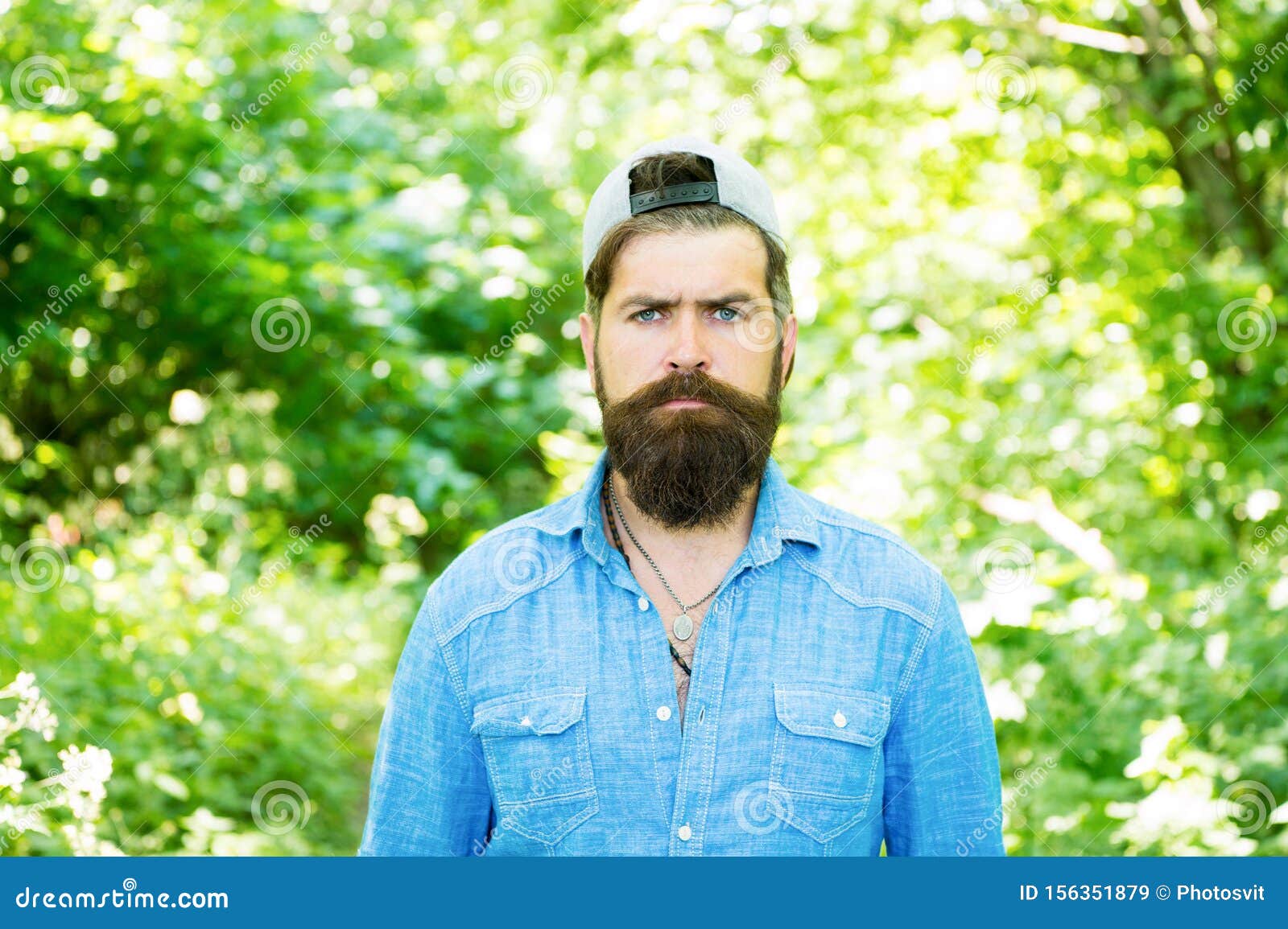 Go Green Think Fresh. Protect Nature Eco Movement. Man Handsome Bearded ...