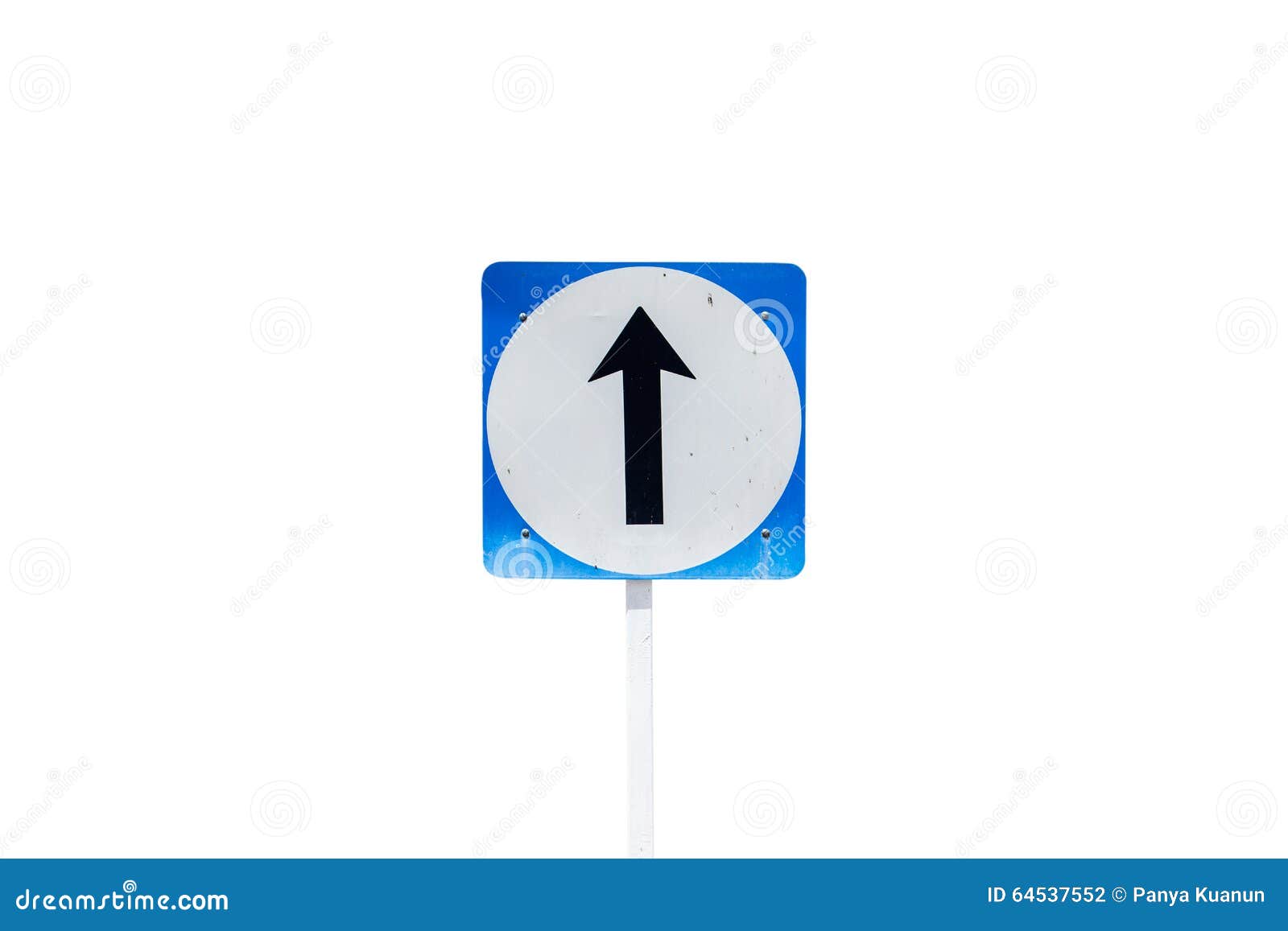 go straight direction traffic sign isolated on white background,with clipping path.