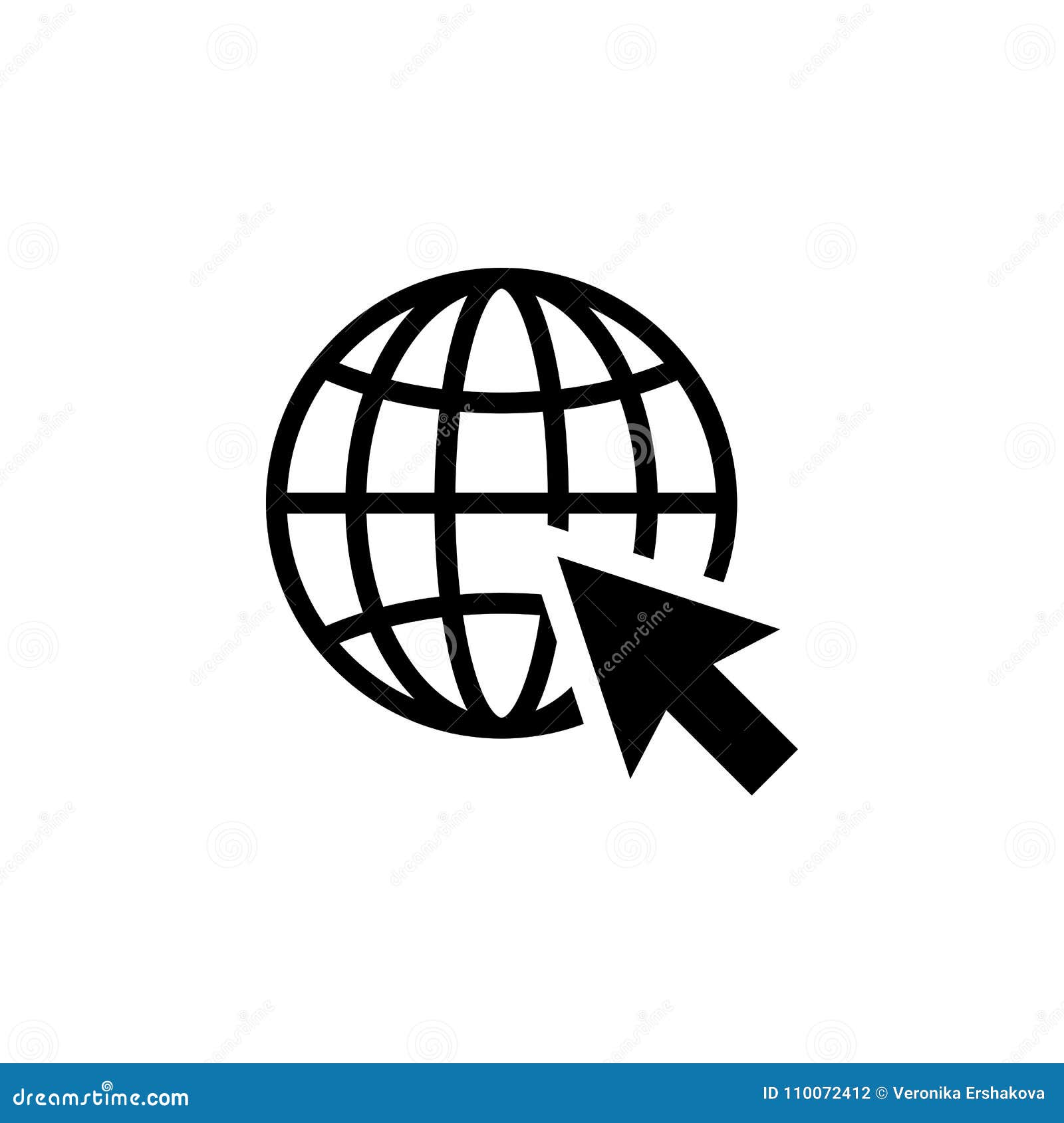 go to web icon in flat style. internet 