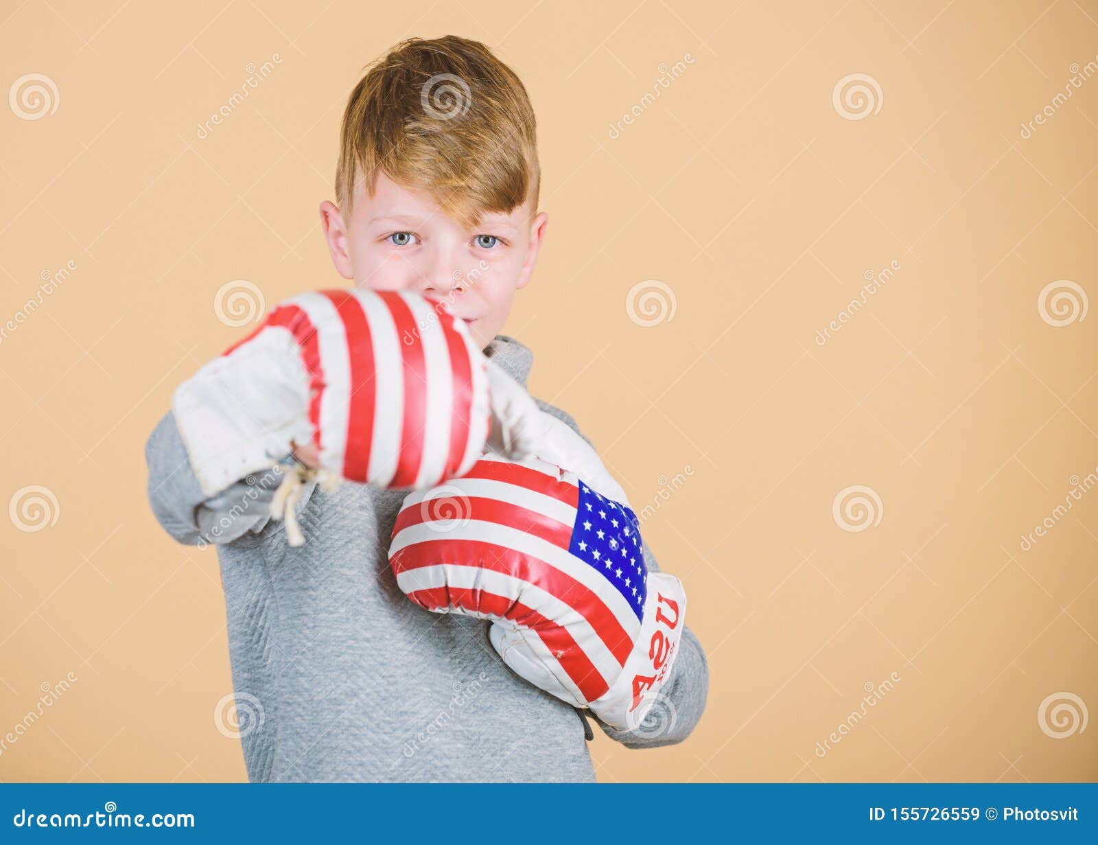 go wild. usa independence day. happy child sportsman in boxing gloves. sport success. sportswear. fitness diet. energy