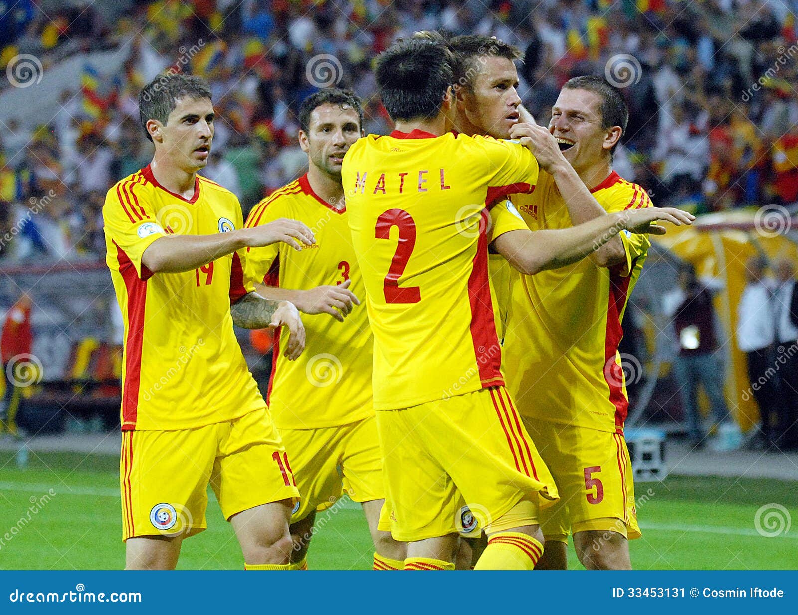 Players of FCSB celebrating after they scored a goal during Romania News  Photo - Getty Images