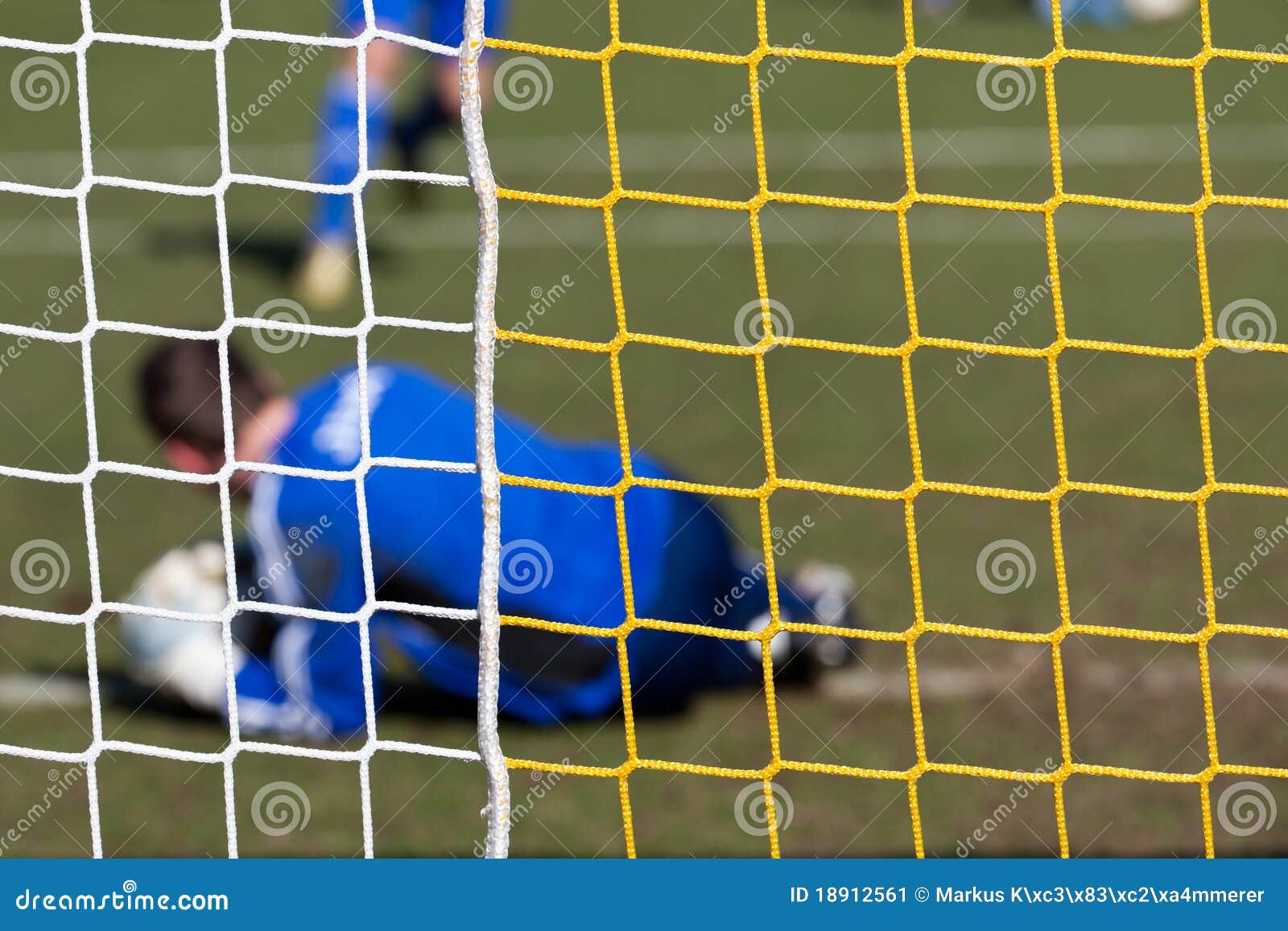 Goal and Goalkeeper in Soccer Net Stock Image Image of shot, goal