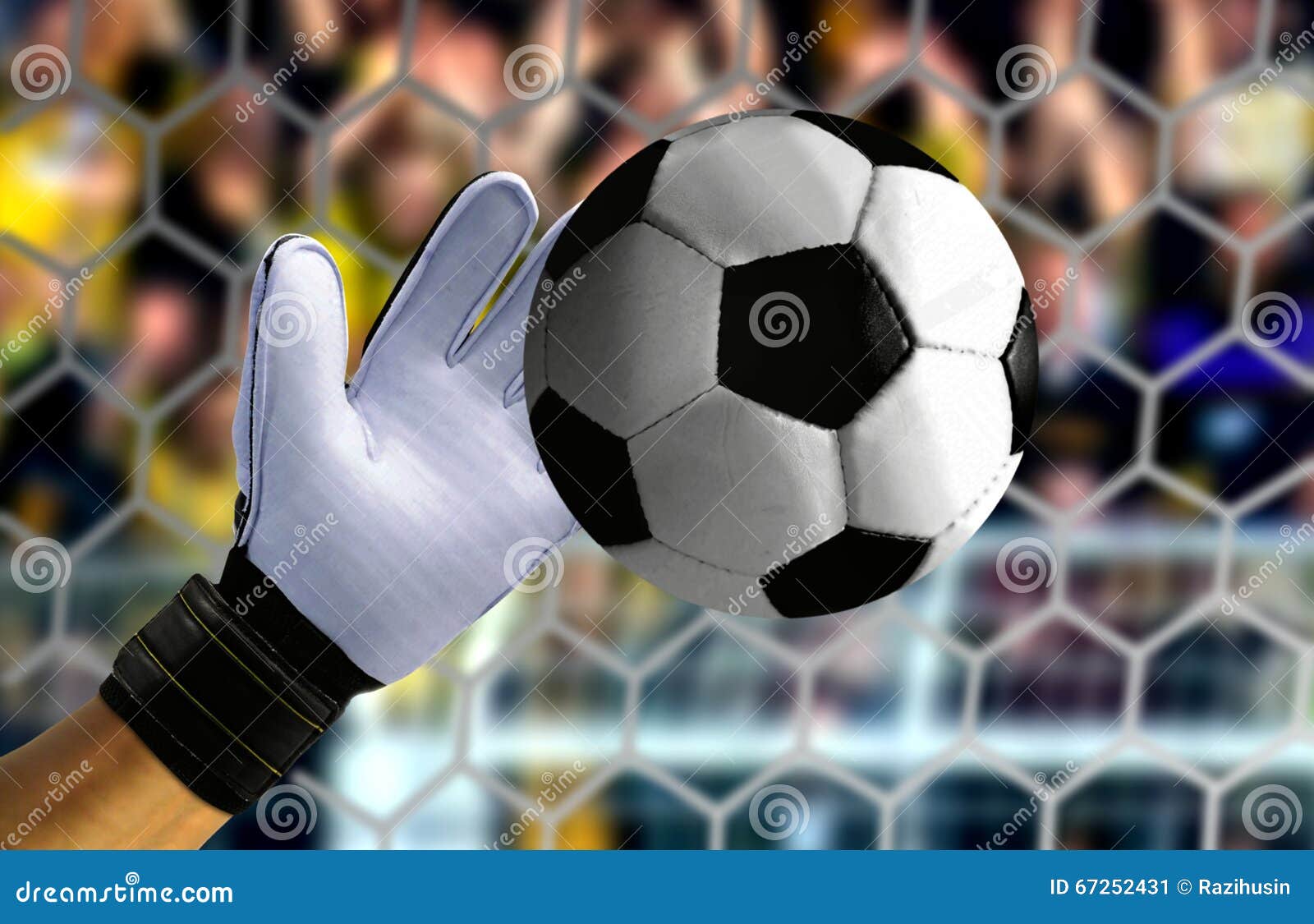 Goal Keeper Hand Stopping a Fast Ball Stock Image Image of skill, target 67252431
