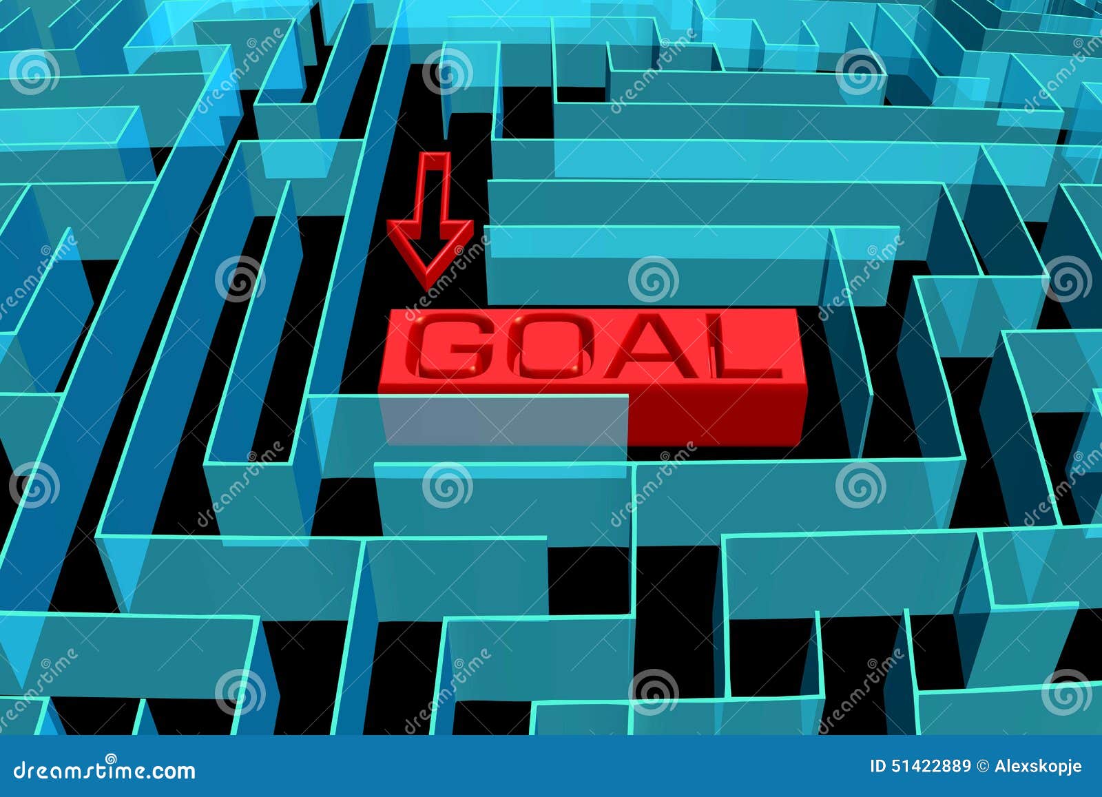 Goal maze concept stock illustration. Illustration of abstract 51422889