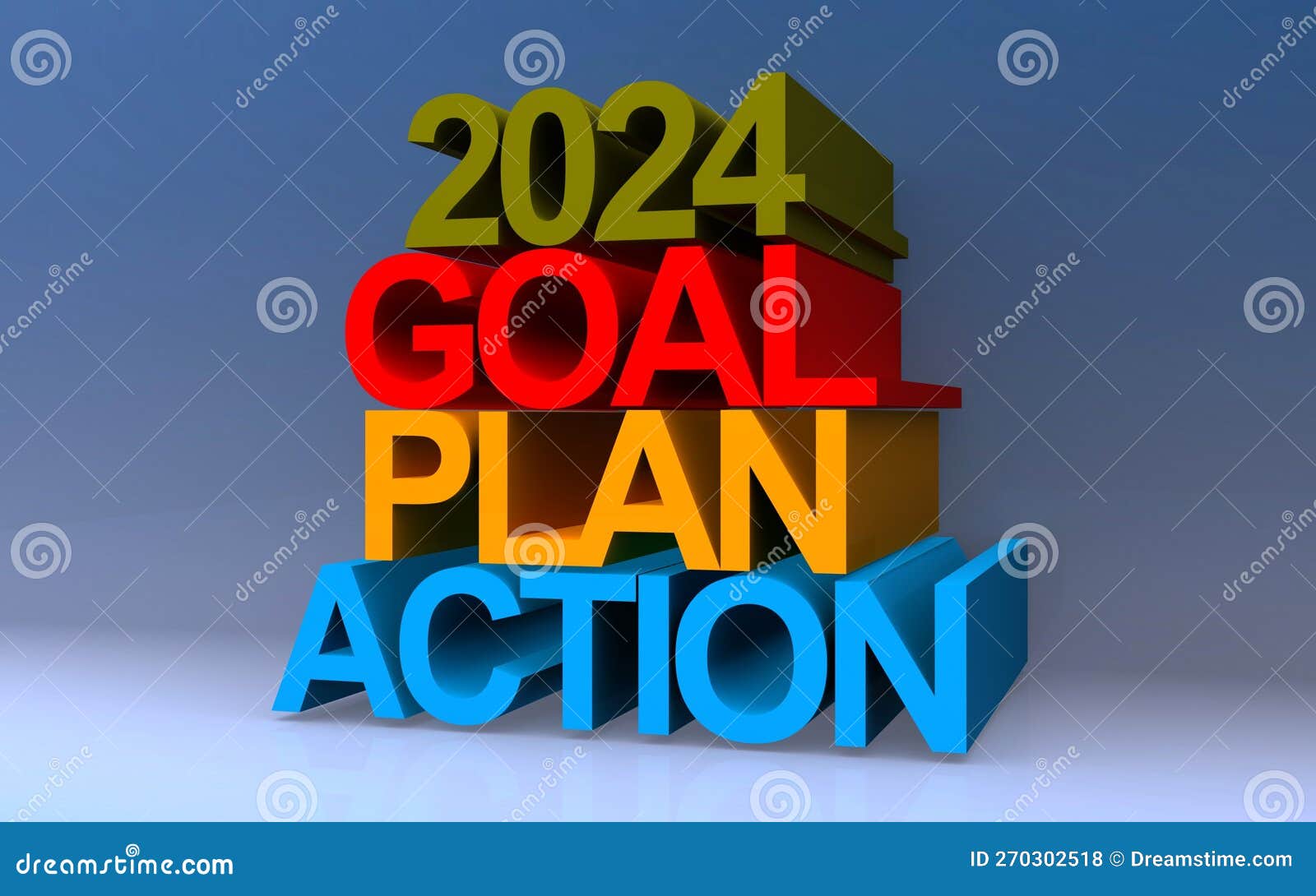 2024 Goal Plan Action on Blue Stock Illustration Illustration of