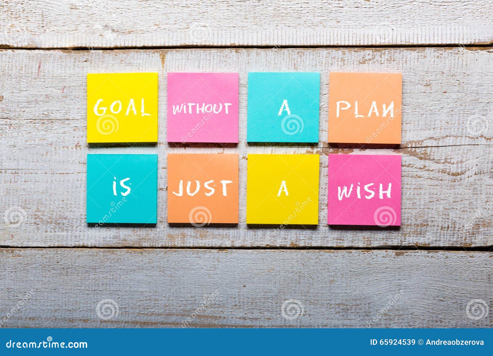 goal without a plan is just a wish - motivational handwriting