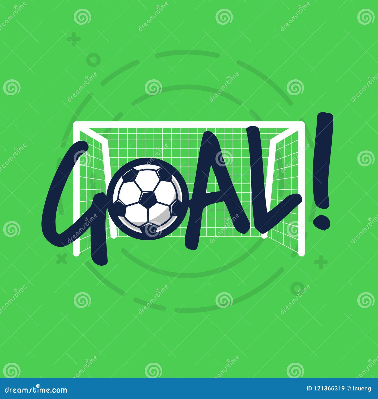 Goal Sign For Football Or Soccer Game Flat Vector On Green Background Stock Vector Illustration Of Graphic Goalkeeper