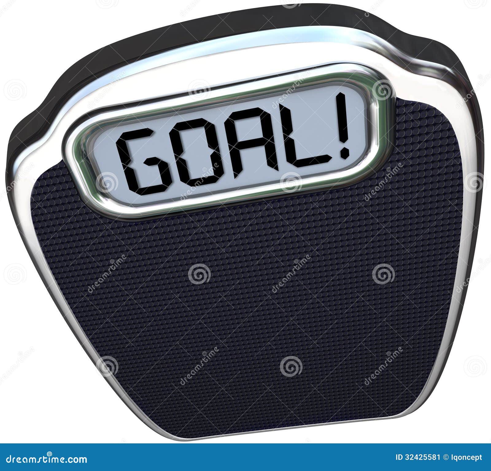 Goal Word Scale Weight Loss Target Lightweight Stock Illustration