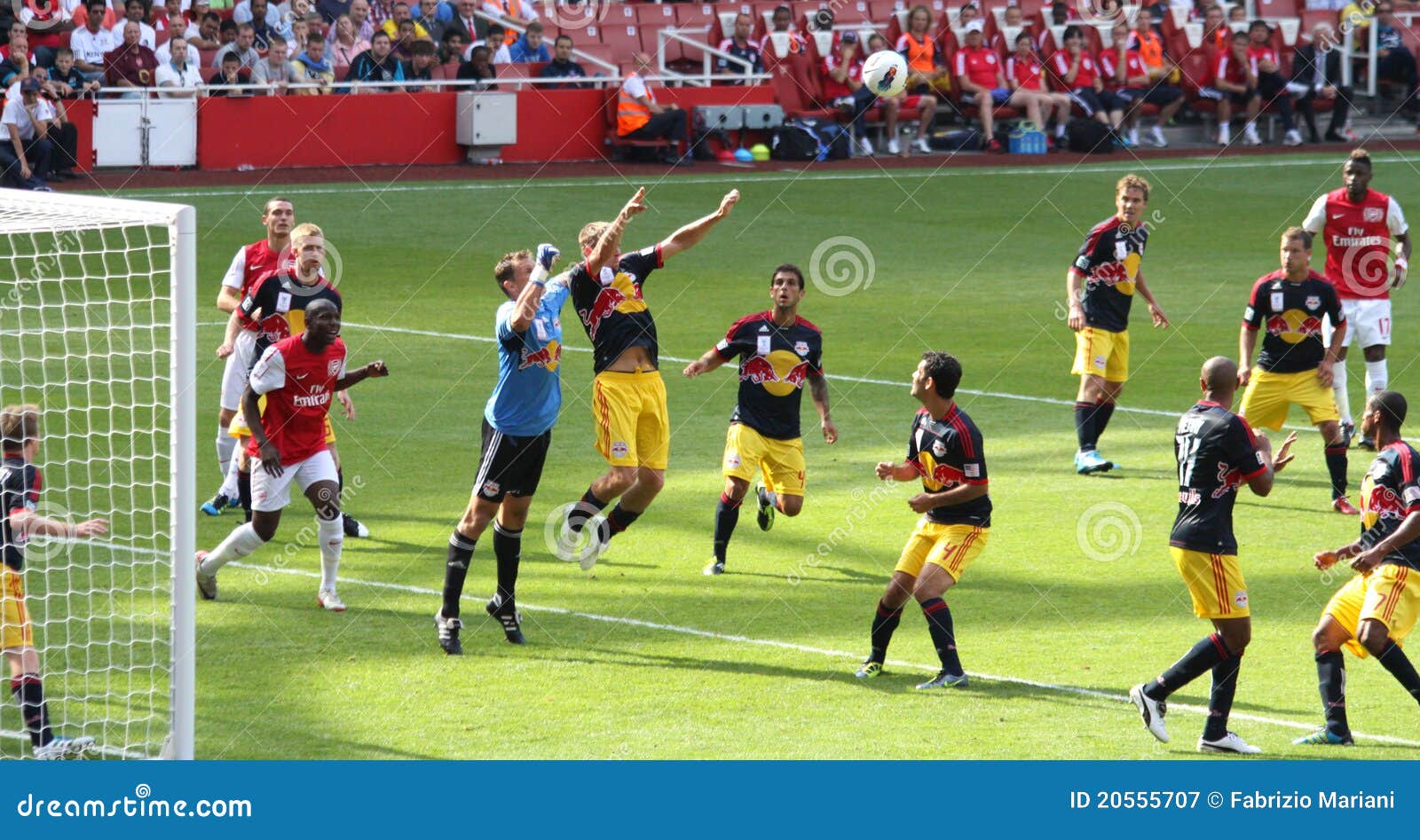 Goalie coming out editorial photography. Image of football 20555707