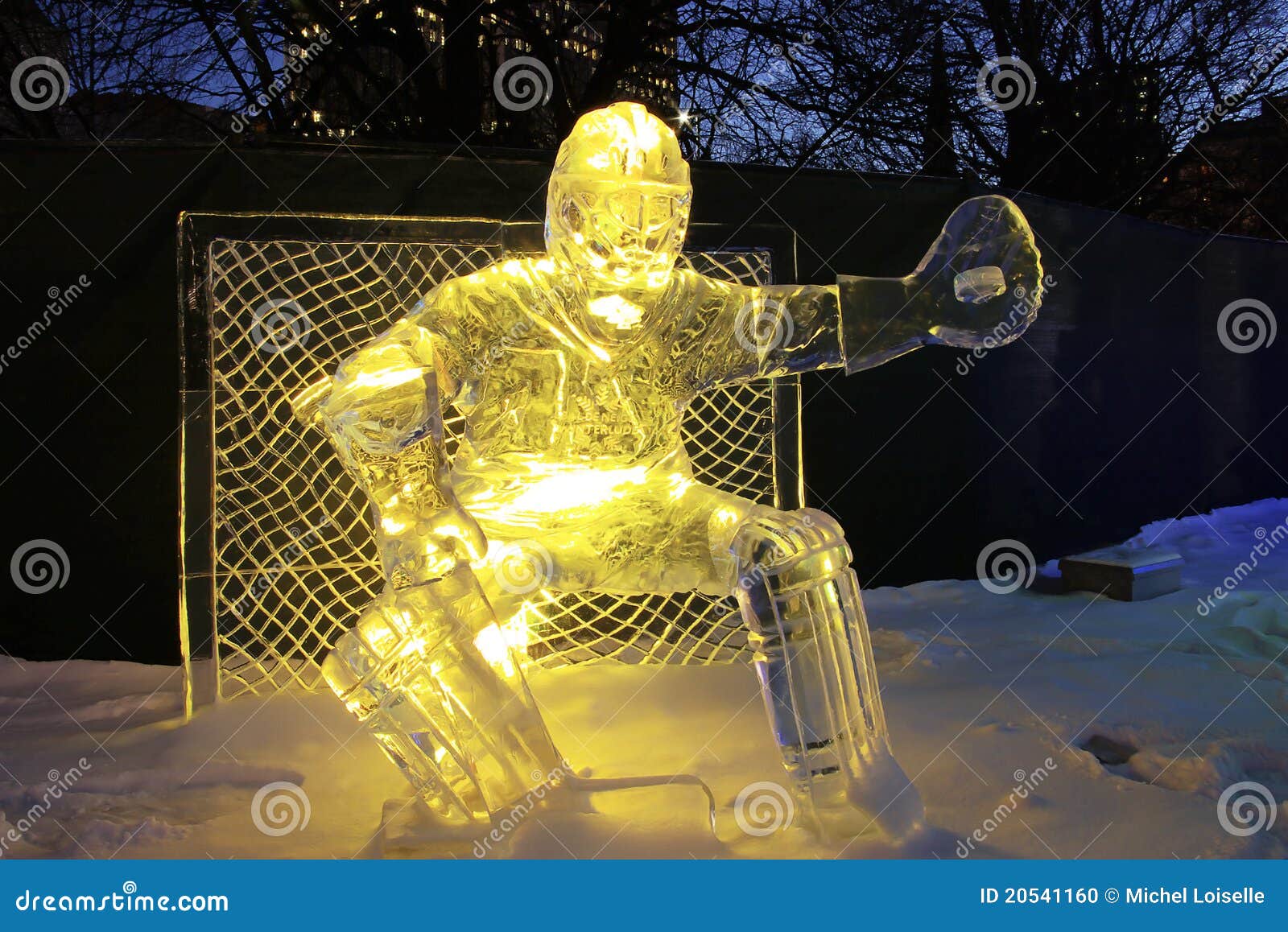 goalie ice sculpture