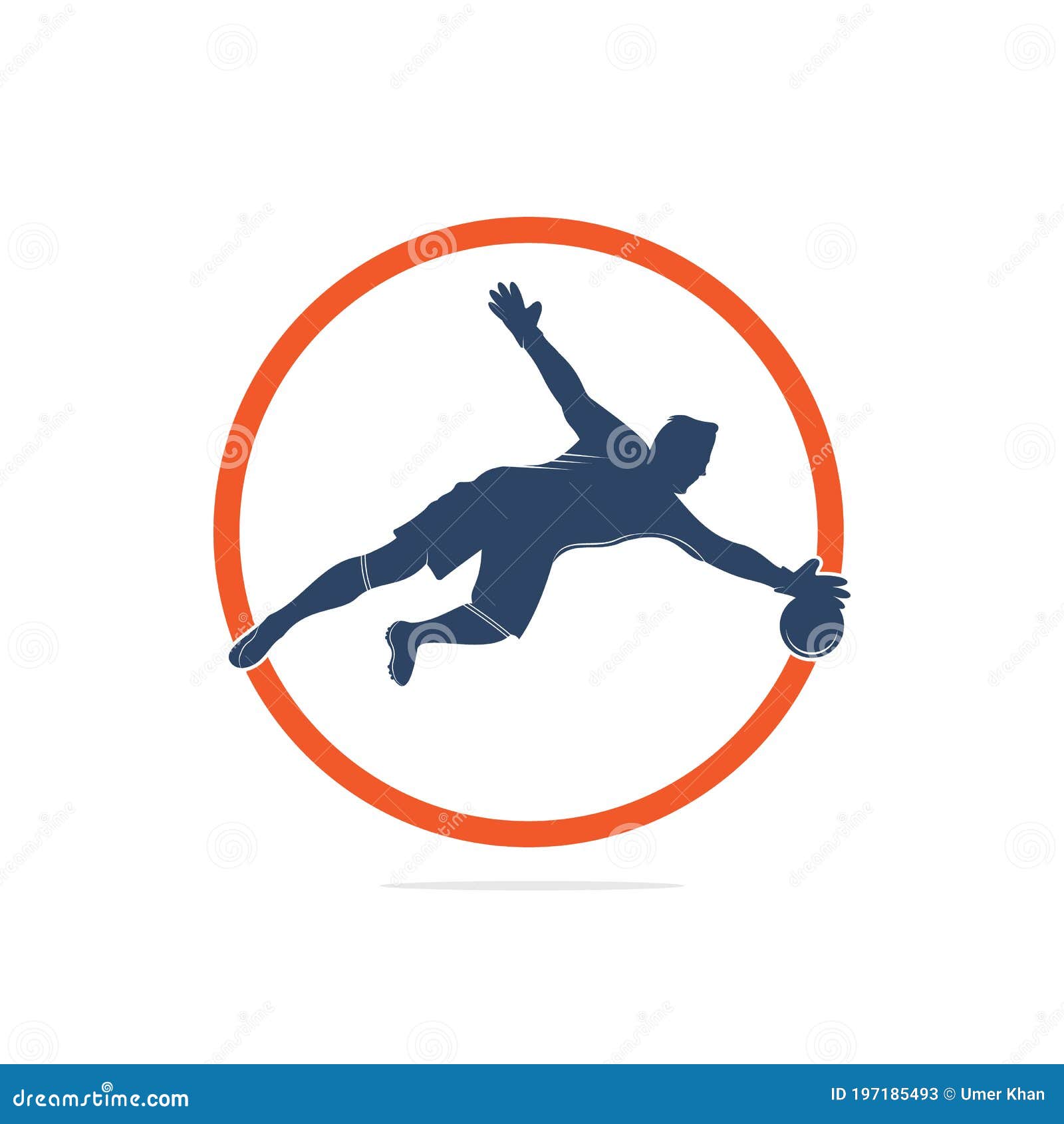 Goalkeeper player logo. stock vector. Illustration of football 197185493