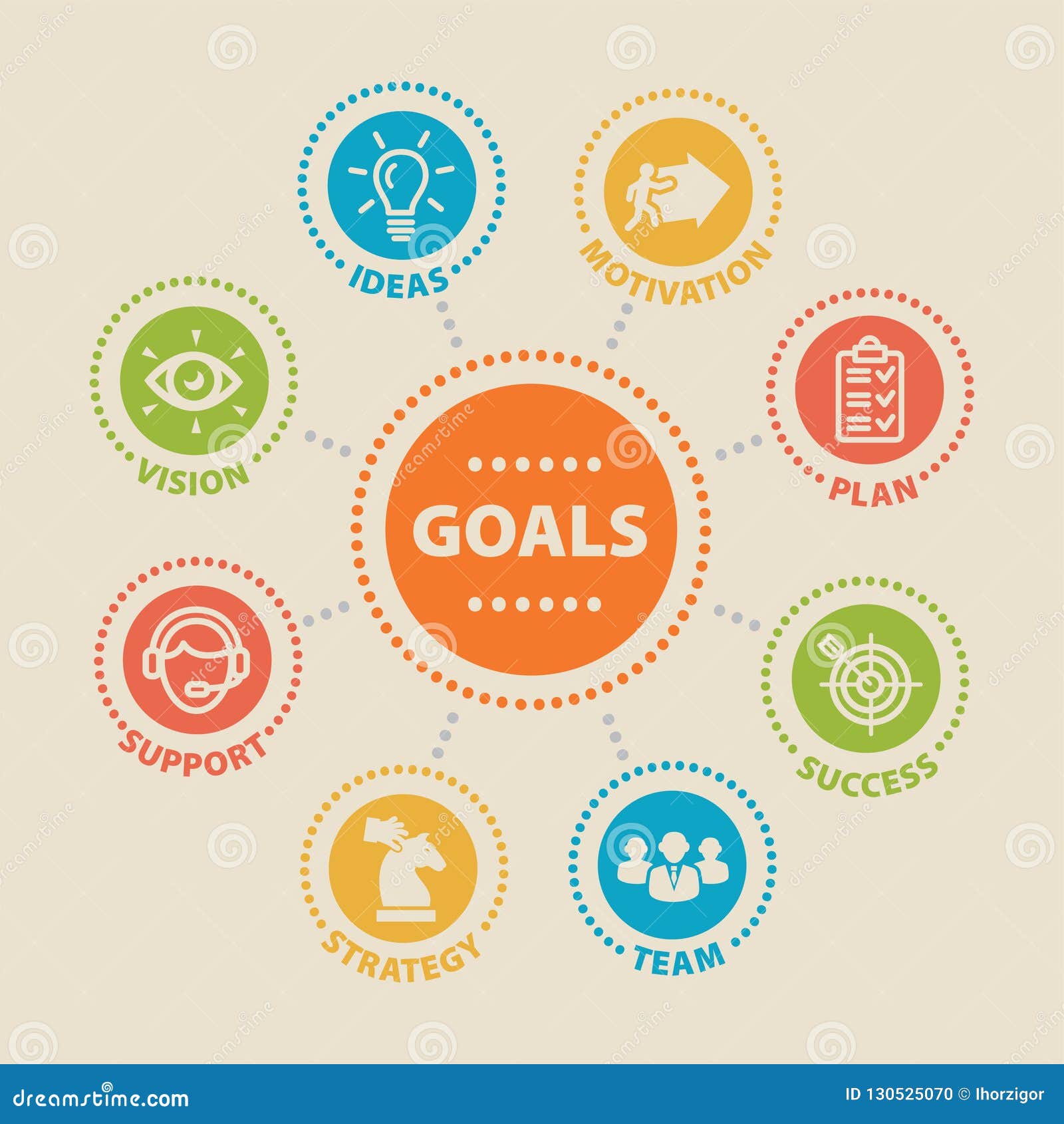 GOALS Concept with icons stock vector. Illustration of measurable ...