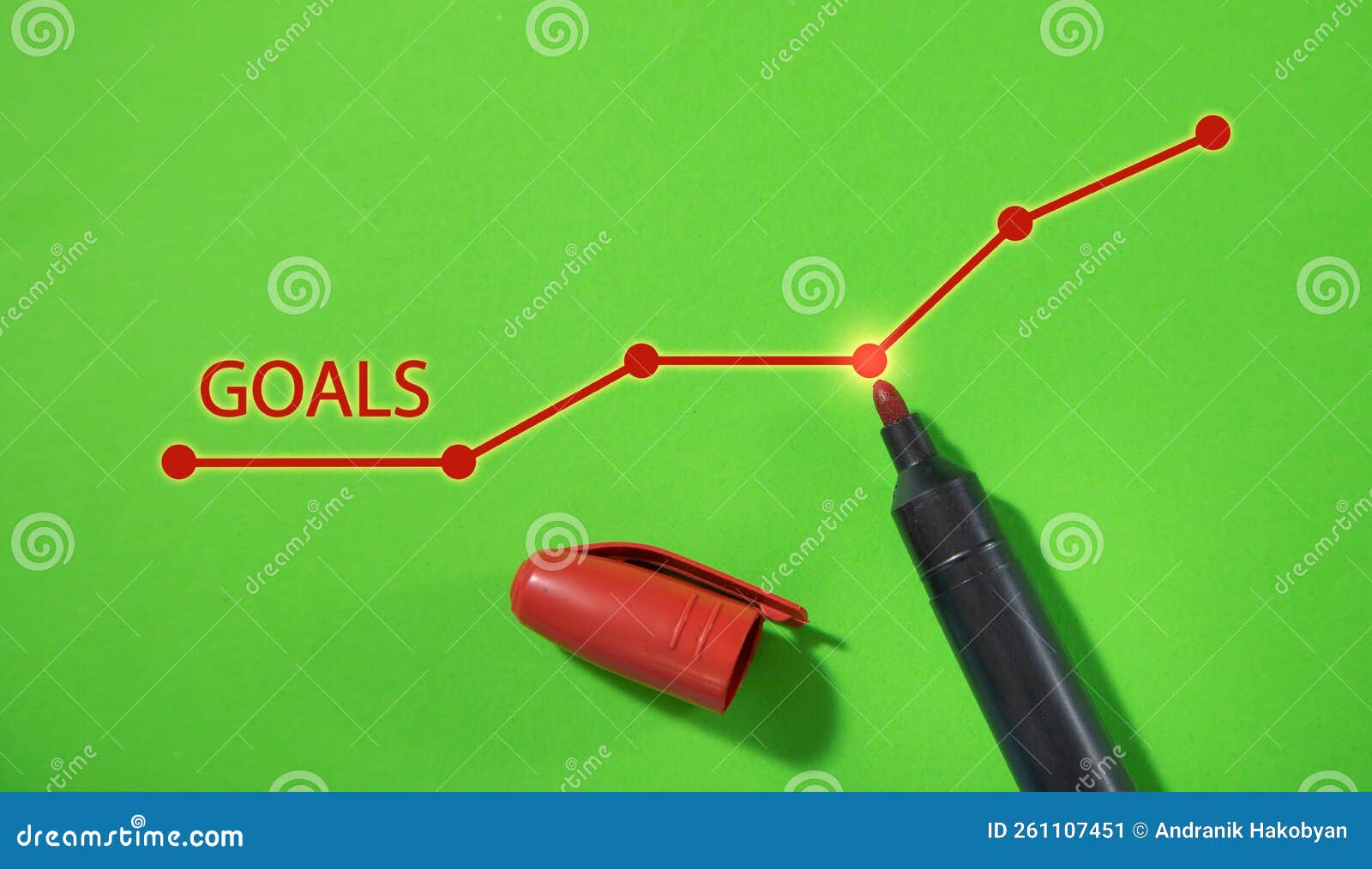 Goals Growth Graph with a Marker Stock Image Image of chart, goals 261107451