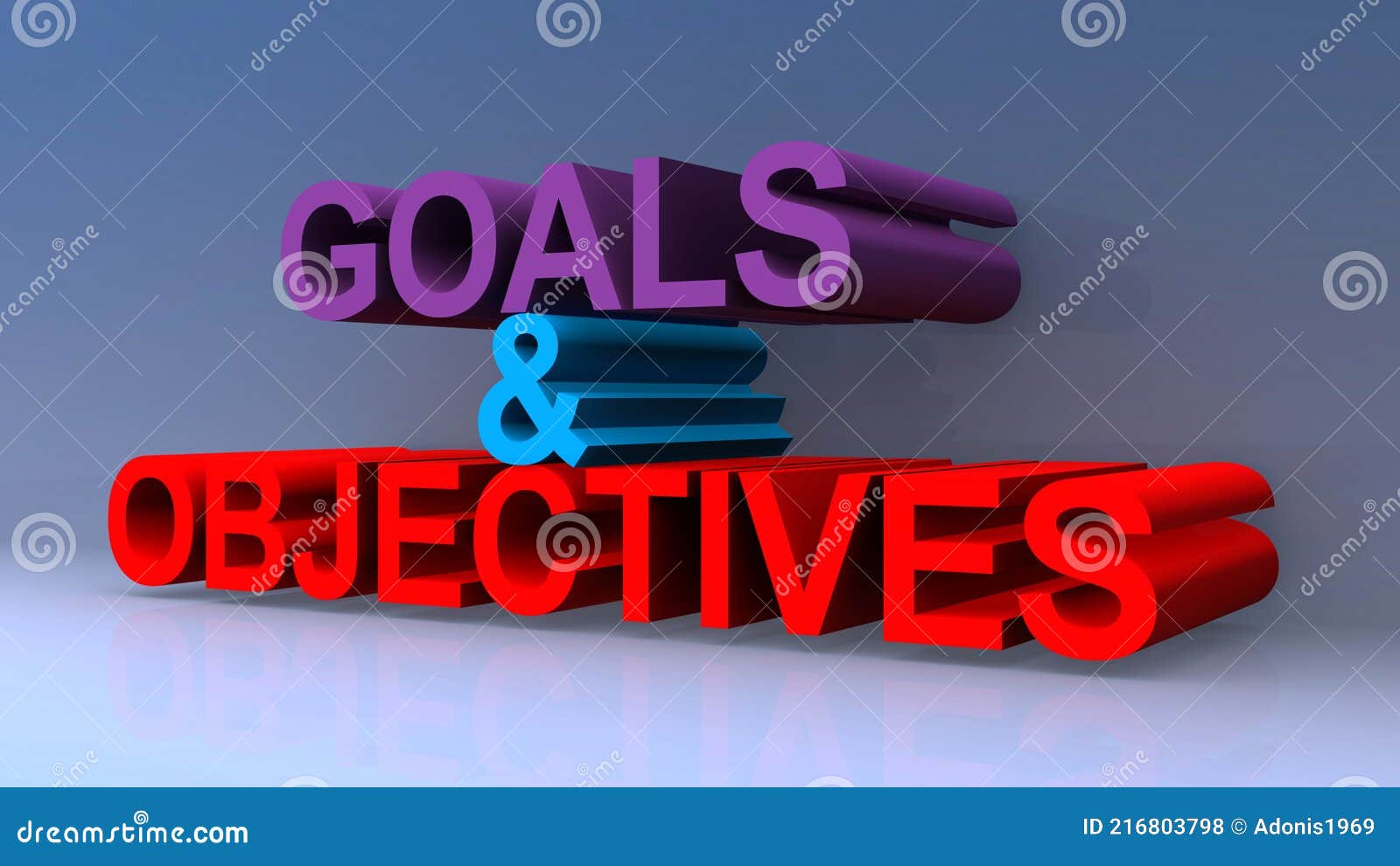 Goals and Objectives on Blue Stock Illustration Illustration of