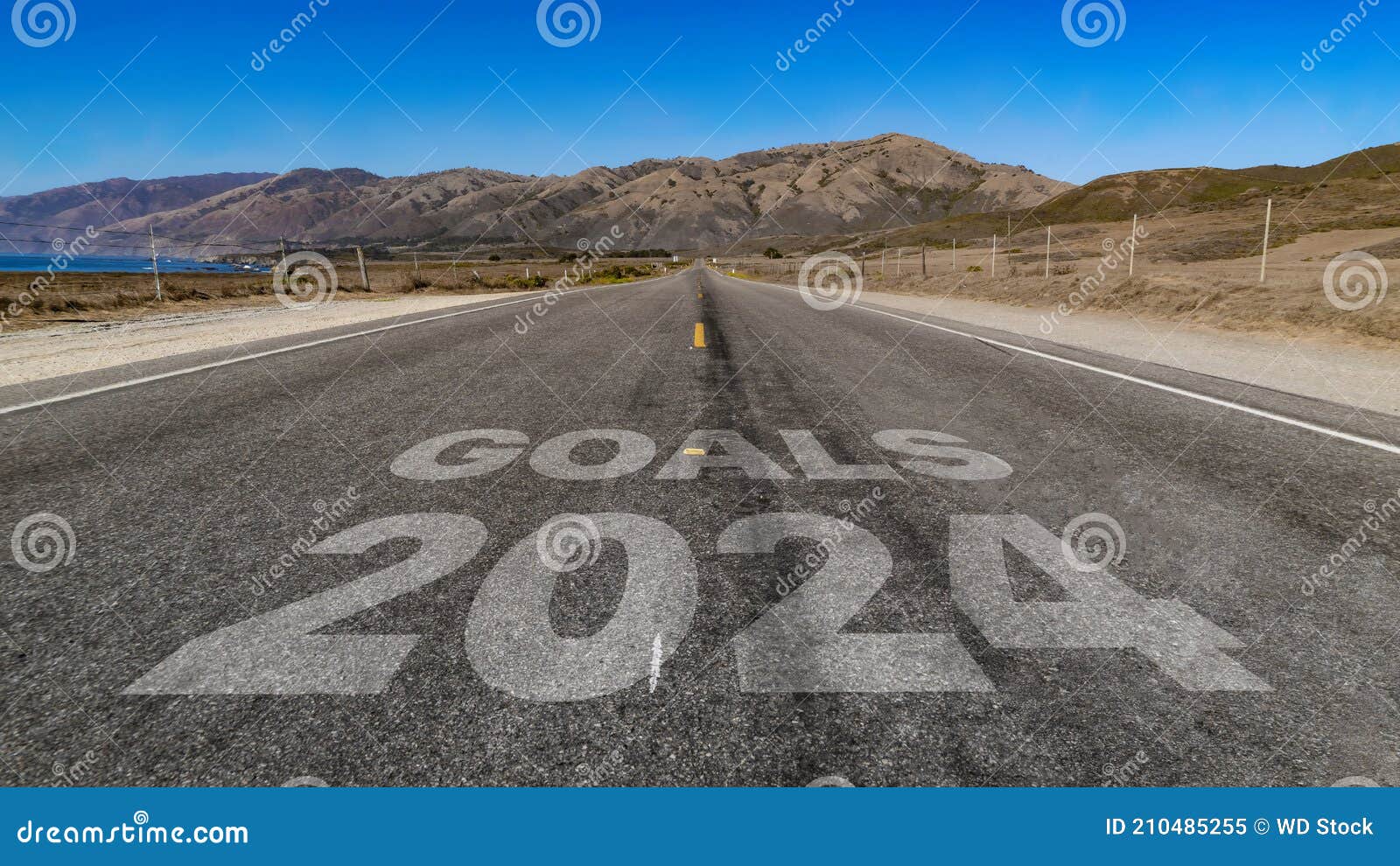 Goals Written Highway Road Goals Written Highway Road To Mountain 210485255 