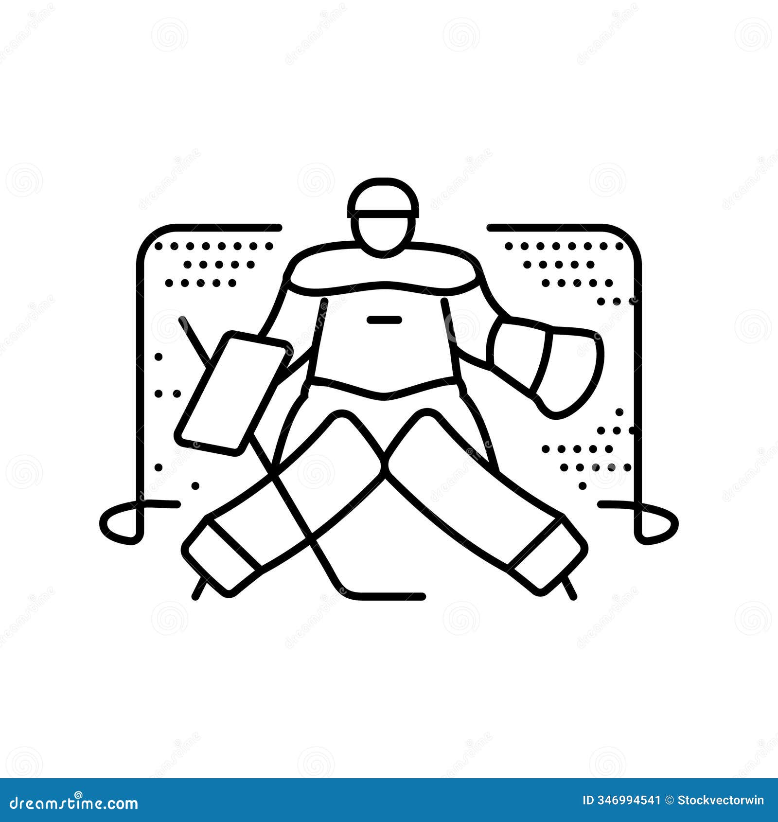 goaltender ice hockey sport game line icon  