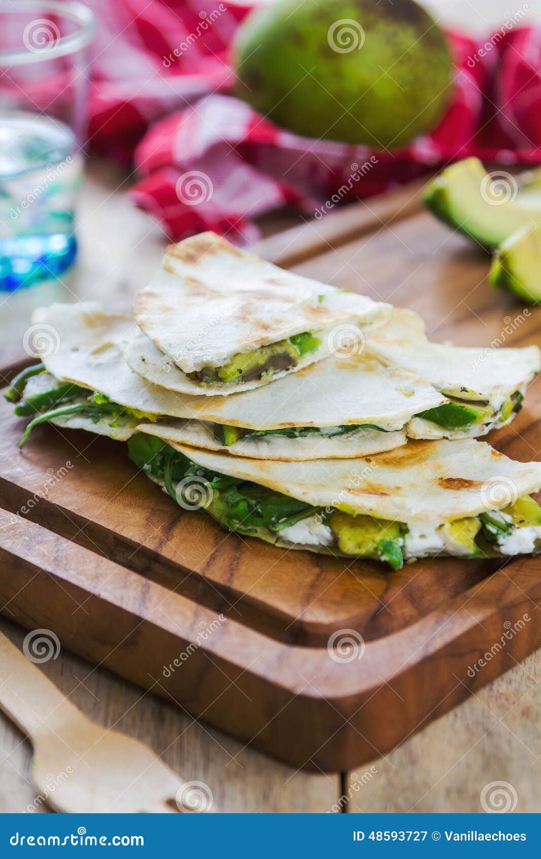 Goat Cheese and Avocado Quesadilla Stock Image Image of vitamin