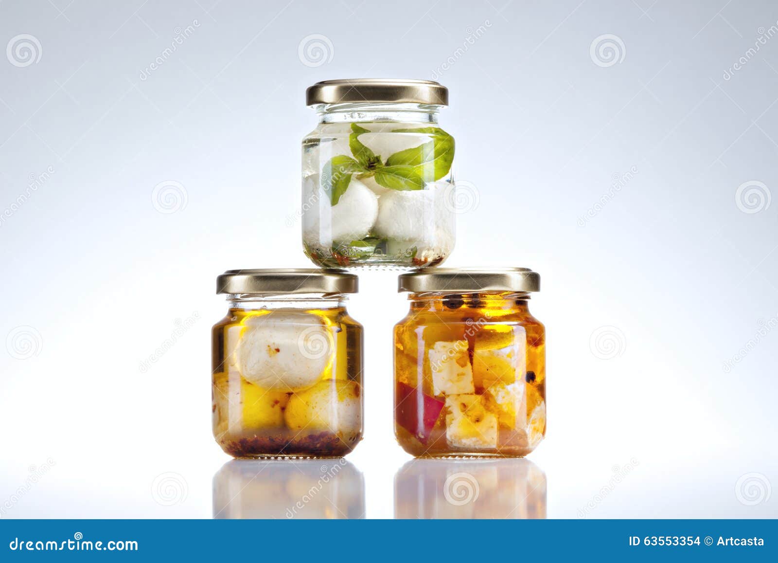 Goat cheese in jars stock photo. Image of milk, conserve 63553354