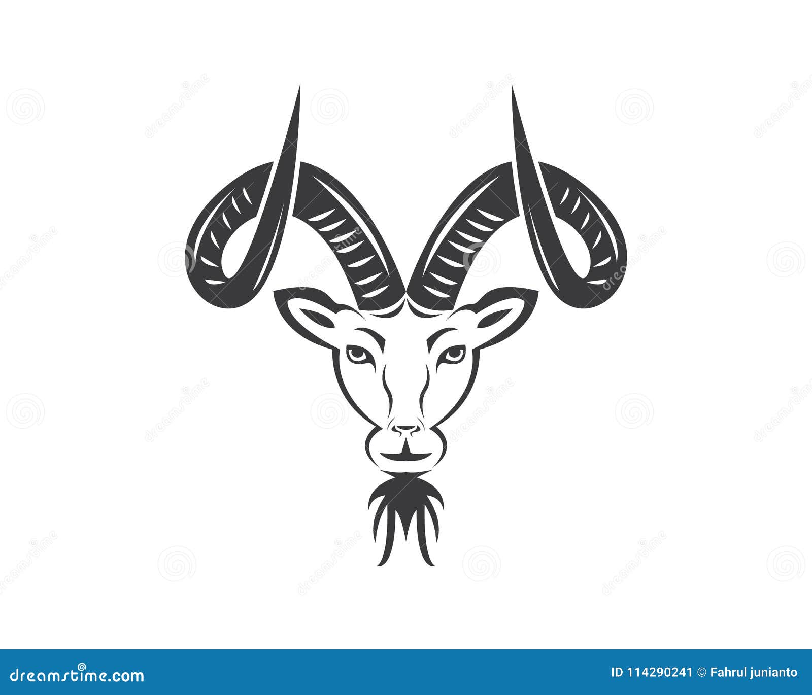 Goat Head Logo Design Vector Illustration Stock Vector - Illustration ...