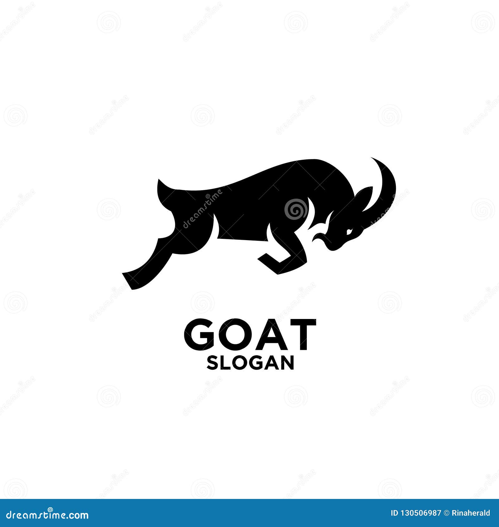 Goat Jump Black Mountain Silhouette Logo Icon Designs ...