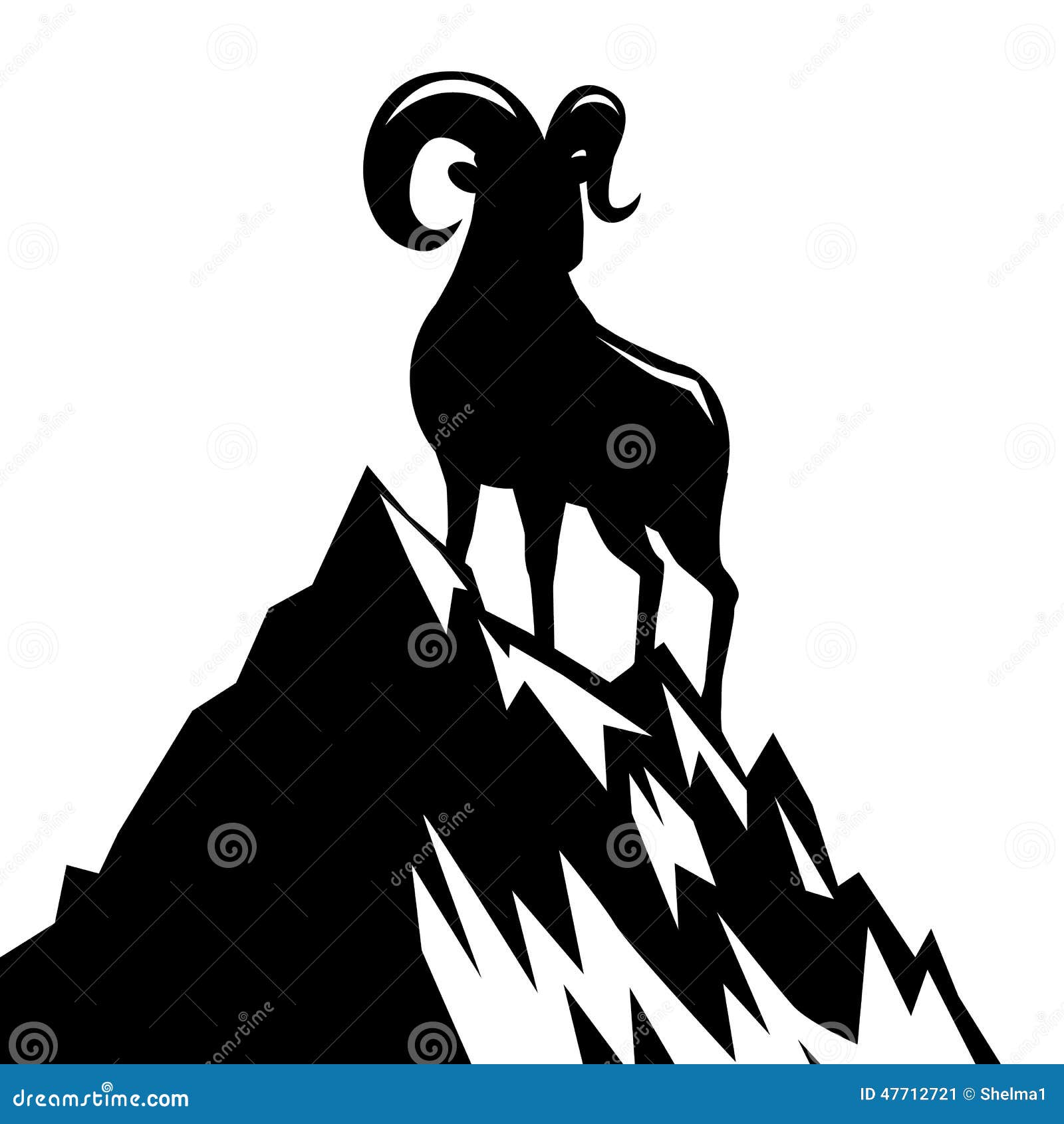Goat Standing On Mountain Silhouette 2015 Chinese New Year ...