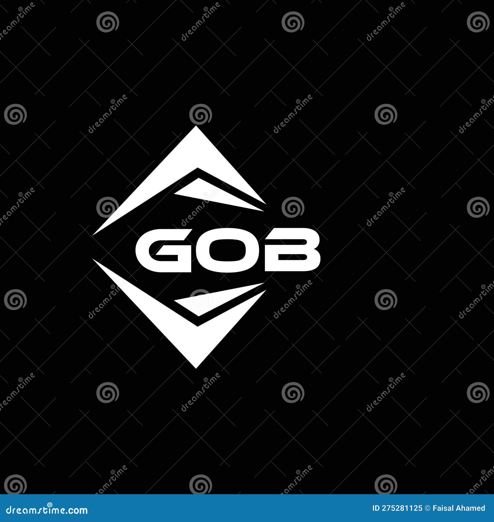 gob abstract technology logo  on black background. gob creative initials letter logo concept