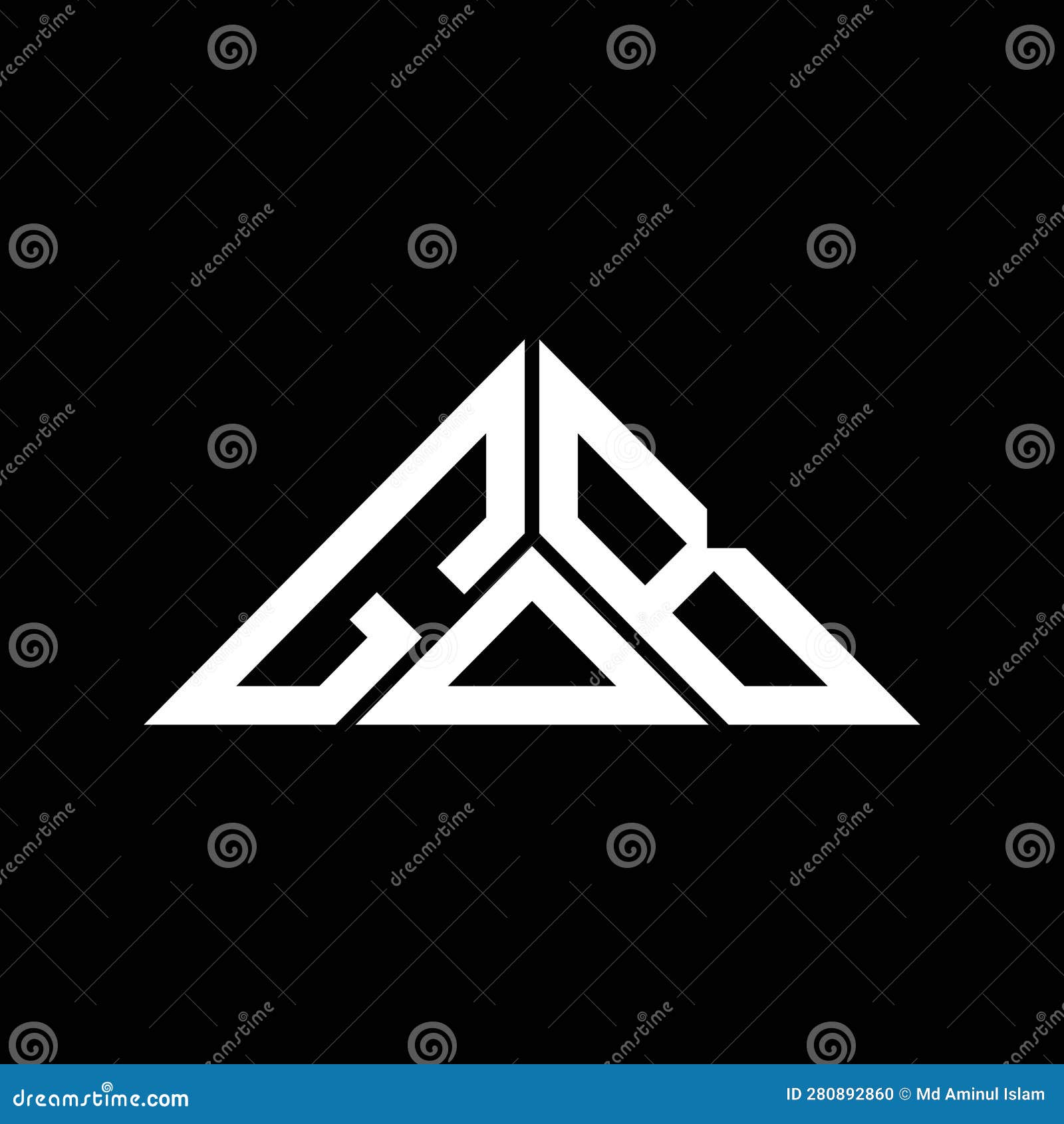 gob letter logo creative  with  graphic, gob simple and modern logo in triangle 