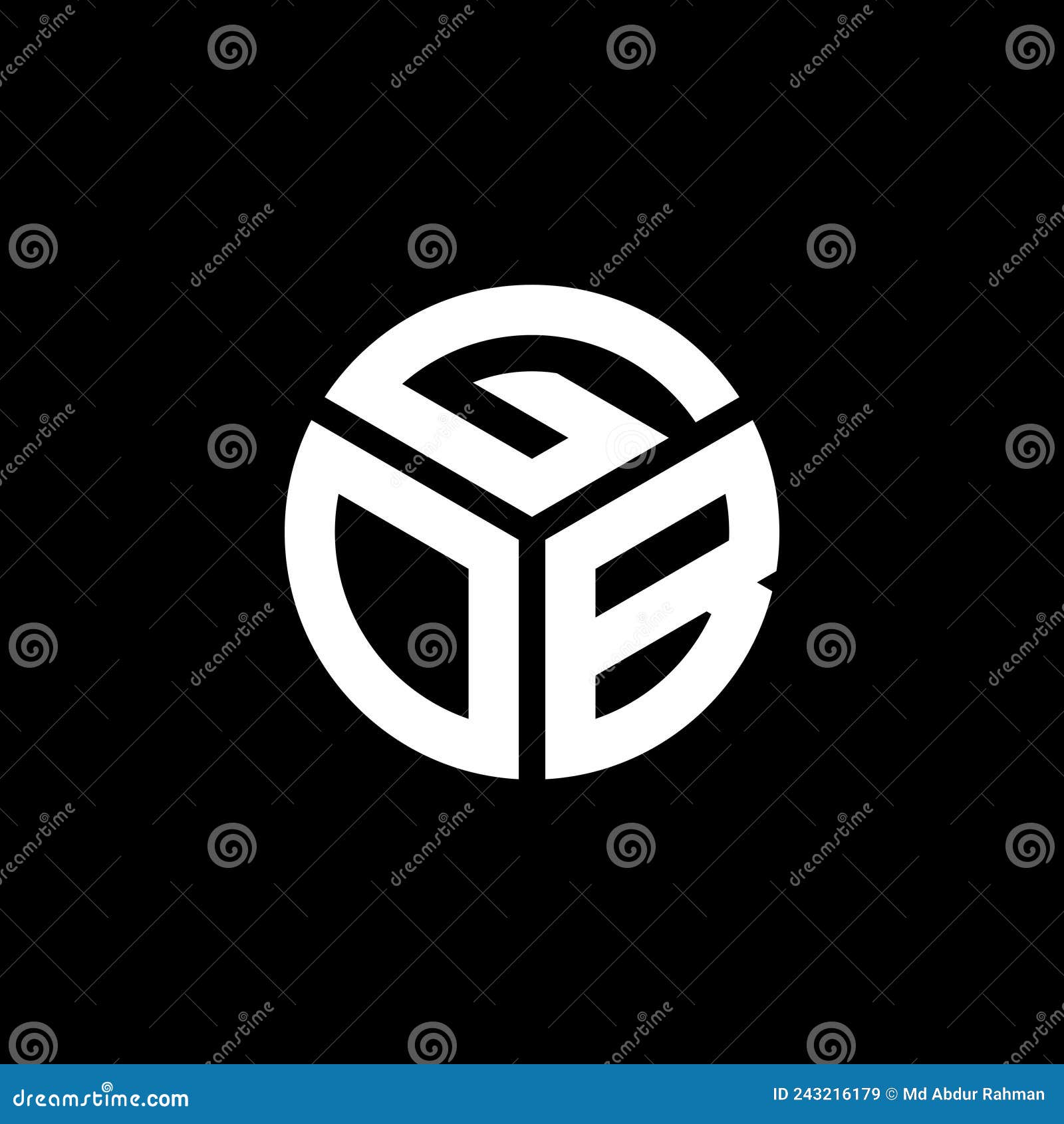 gob letter logo  on black background. gob creative initials letter logo concept. gob letter 
