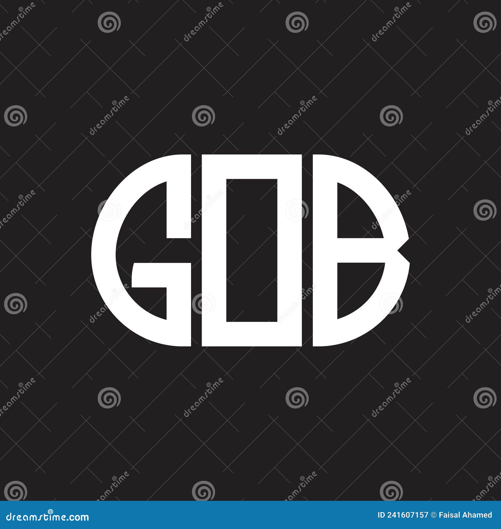 gob letter logo  on black background. gob creative initials letter logo concept. gob letter 
