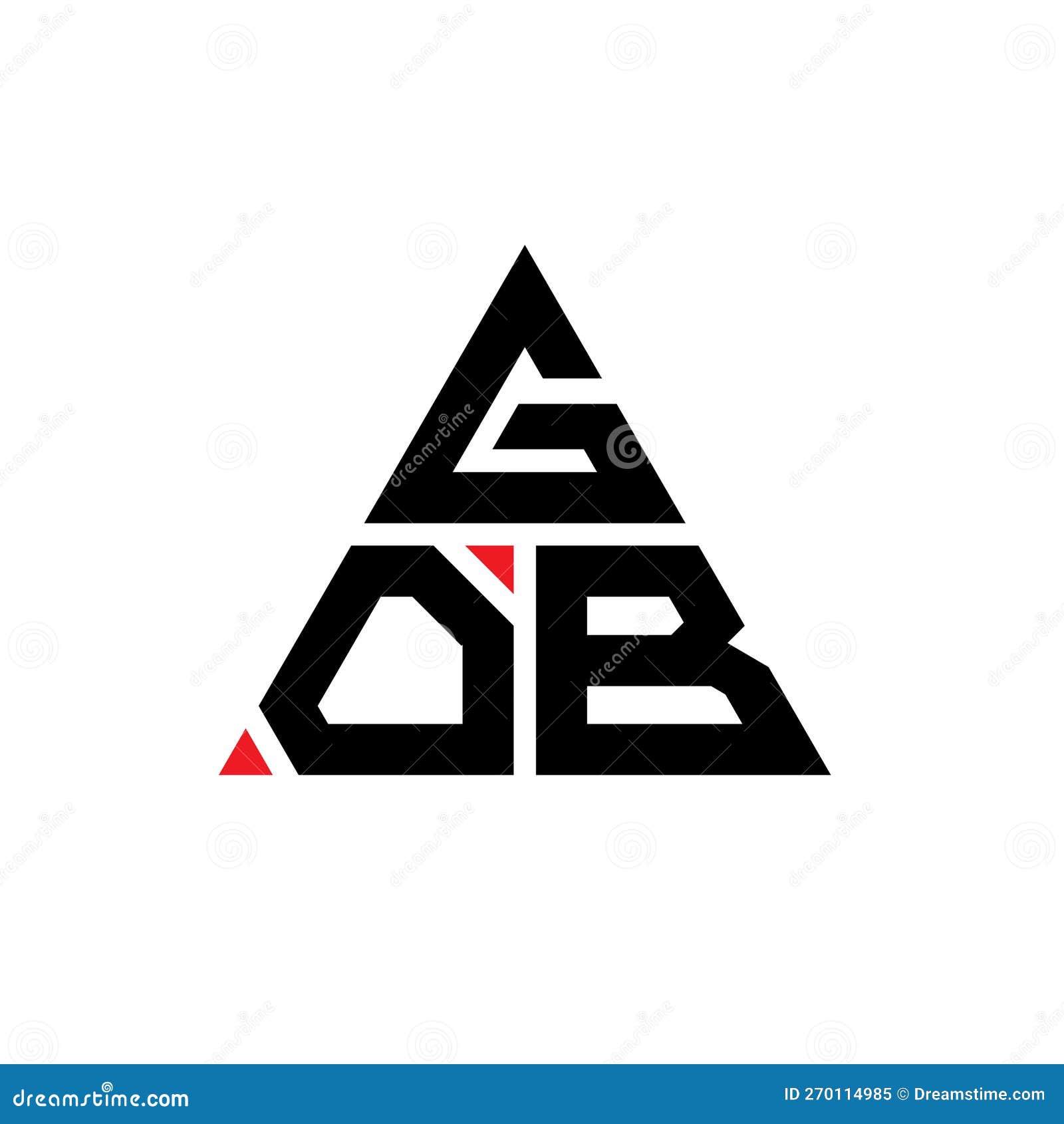 gob triangle letter logo  with triangle . gob triangle logo  monogram. gob triangle  logo template with red