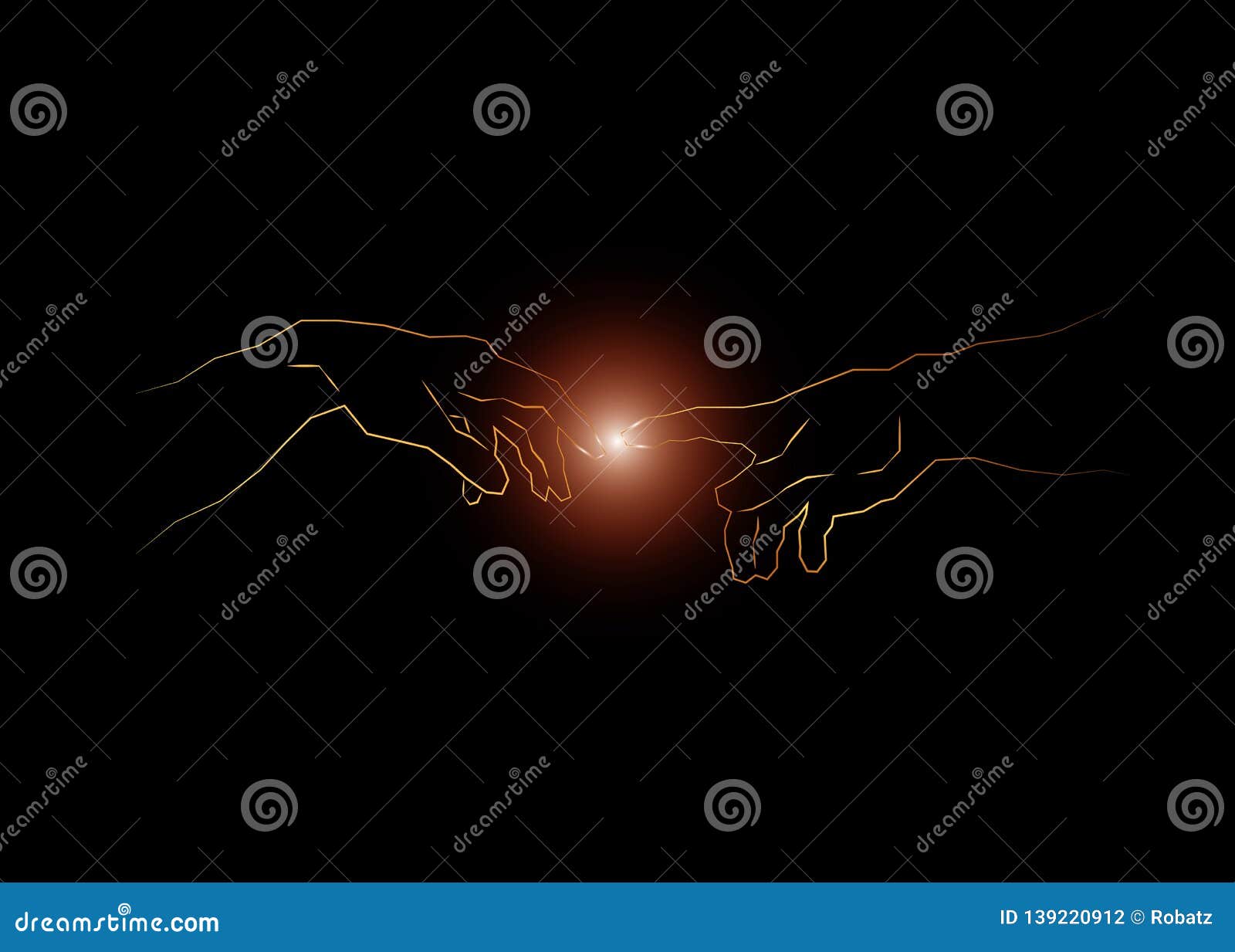 Genesis Hands Touch Of God Spirituality Sketch Drawing