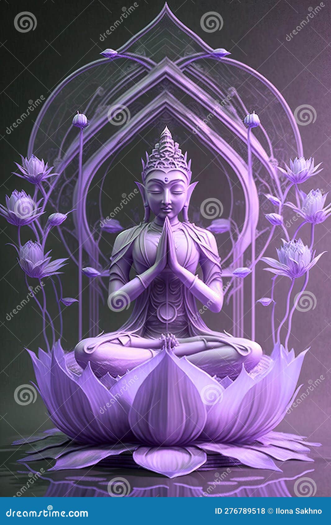 God buddha in lotus stock illustration. Illustration of hindu - 276789518
