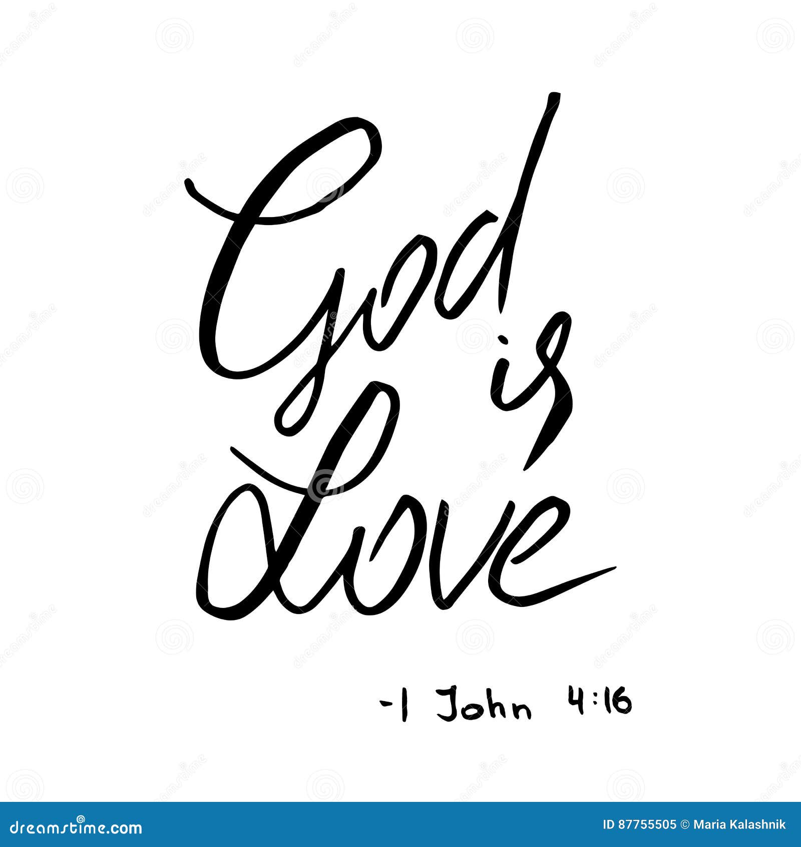 God is Love Quote. Lettering Stock Illustration - Illustration of ...