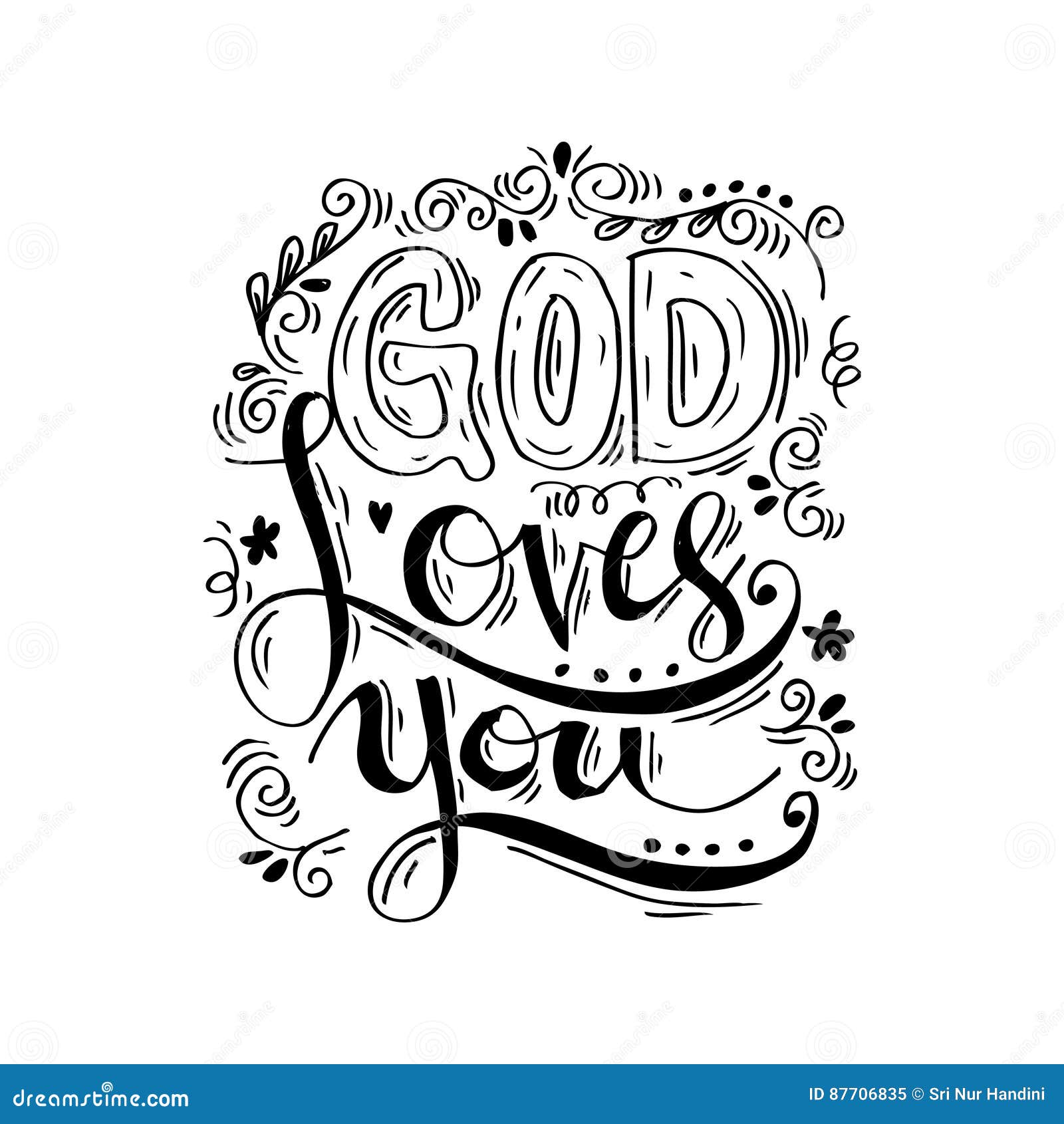 God Loves You Cartoon Vector 87706835