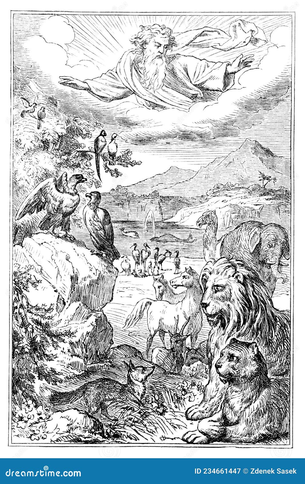 God Made Animals, 6 Day of , Genesis, Old Testament. Vintage Antique Drawing Stock Image - Image of lion, space: 234661447 God Made Animals, 6 Day of , Genesis, Old Testament. Vintage Antique Drawing Stock Image - Image of lion, space: 234661447
