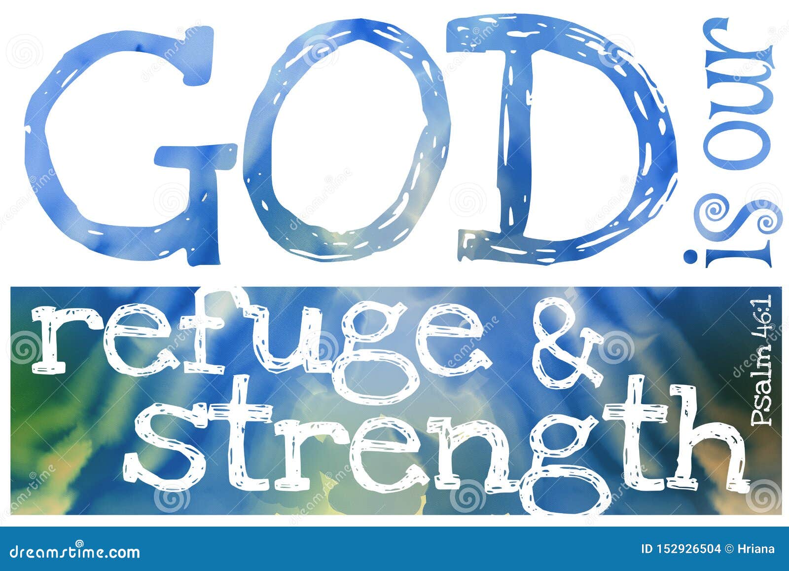 god is our refuge and strength psalm 46:1 - poster with bible text quotation