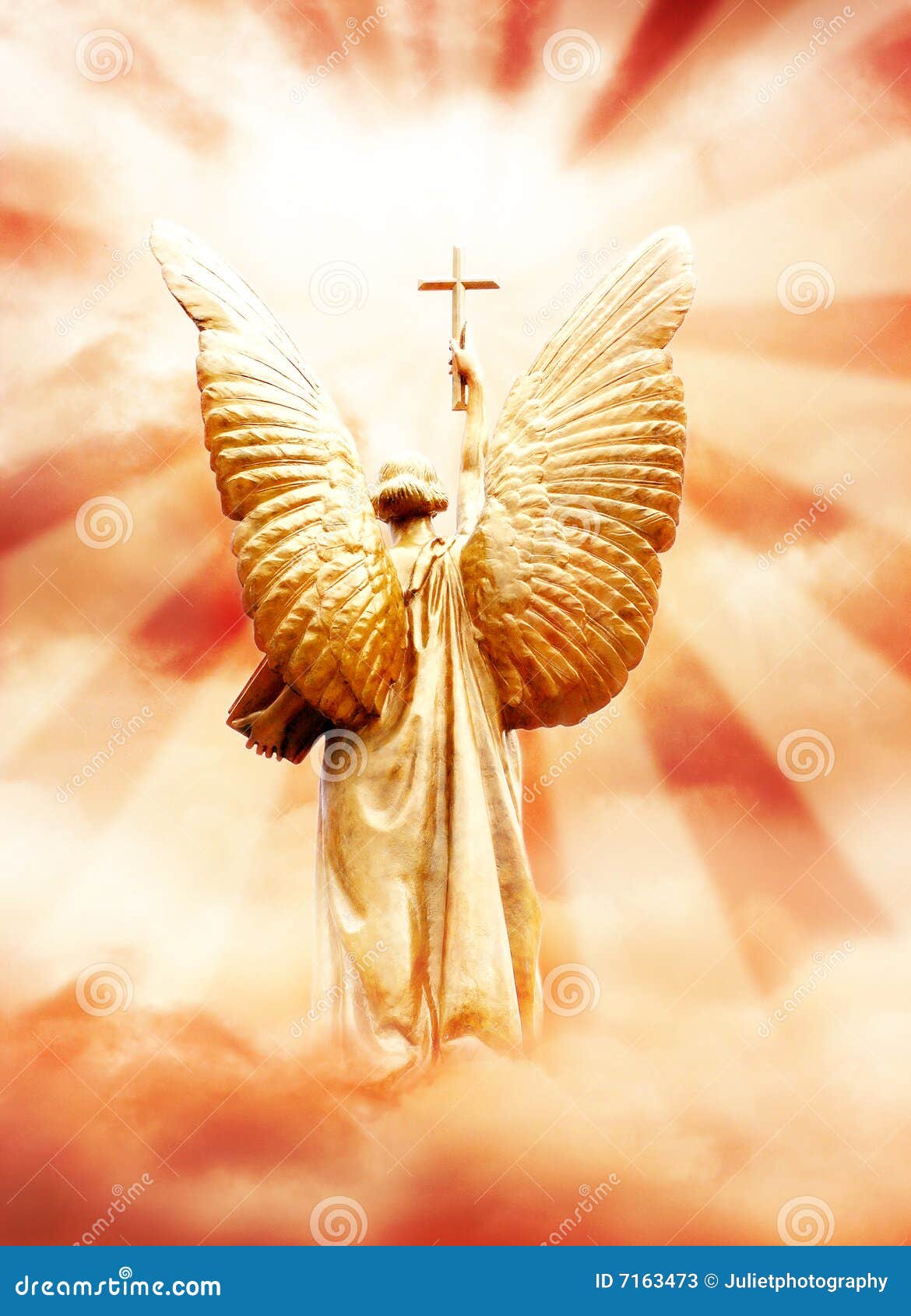 Gods Angel With The Cross Stock Photos - Image: 7163473