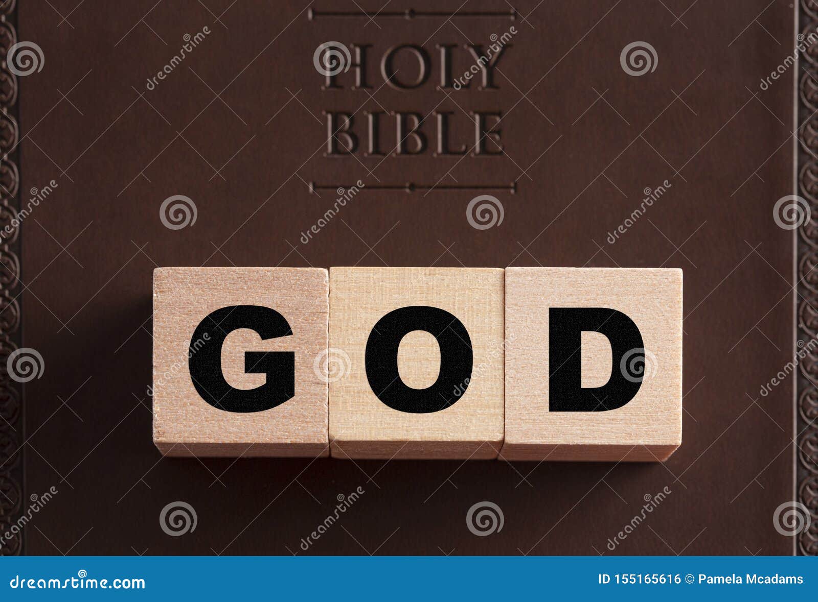 God Spelled in Blocks on a Leather Holy Bible Stock Photo Image of spelled, bible 155165616