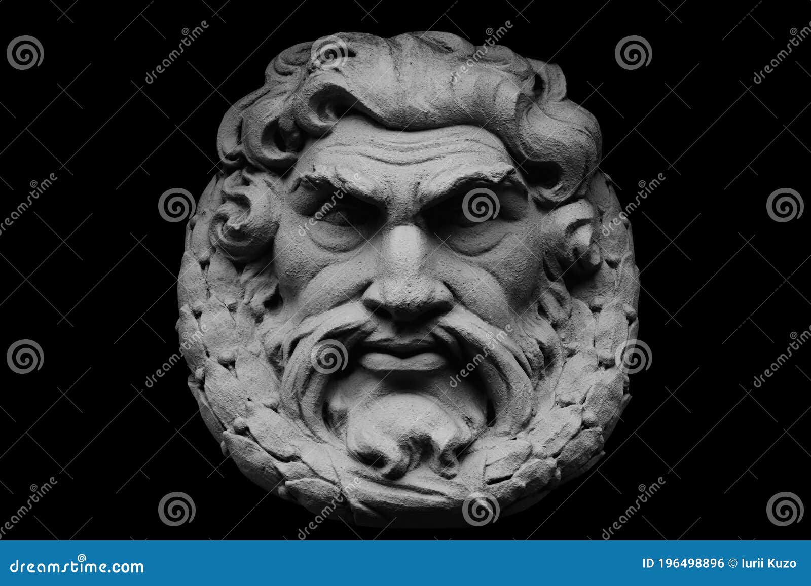 God Zeus. Ancient Statue Isolated on Black Background Stock Photo Image of human, body 196498896