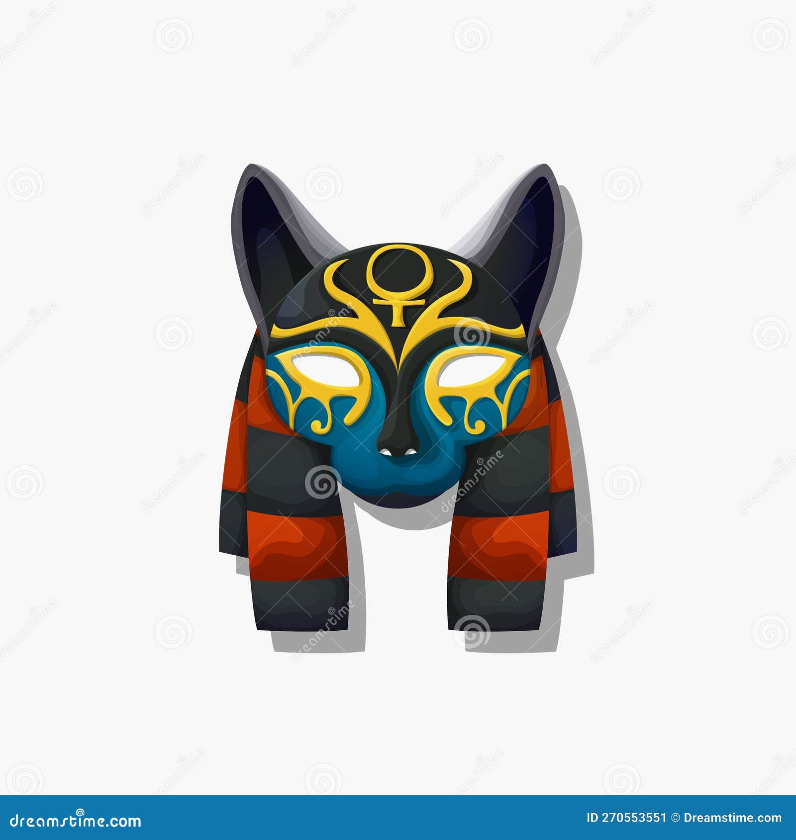 Goddess Bastet mask stock illustration. Illustration of mythical