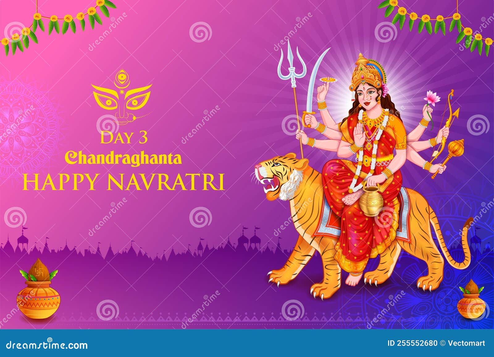 Goddess Chandraghanta Devi for the Third Navadurga of Navratri ...