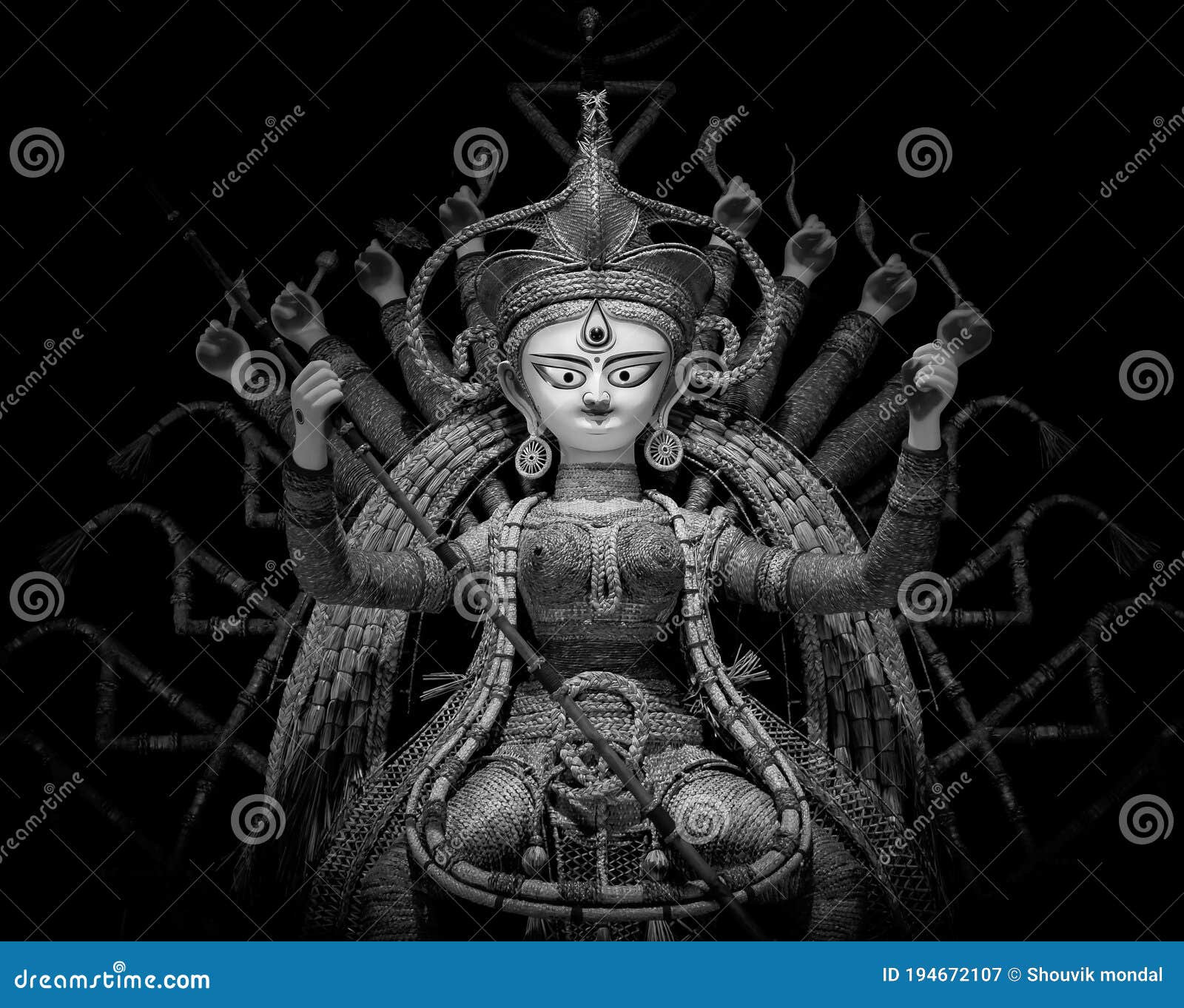 Goddess Durga Face in Happy Durga Puja Subh Navratri Maa Background Stock  Image - Image of hinduism, culture: 194672107