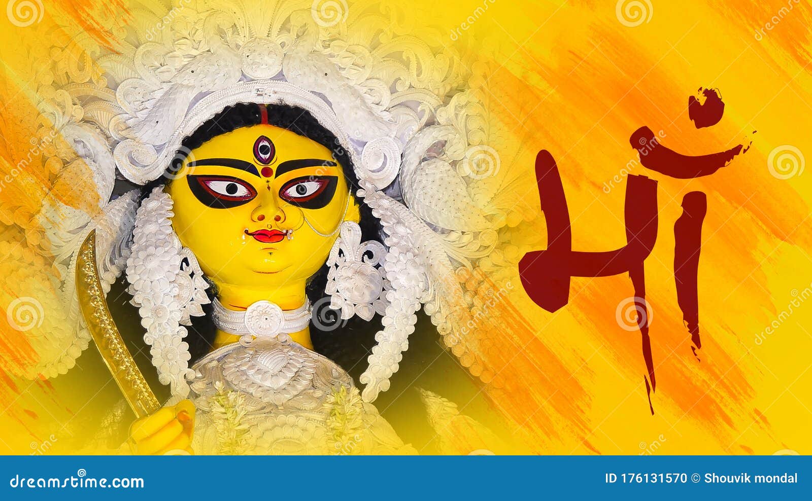 Goddess Durga Face in Happy Durga Puja Subh Navratri Maa Background Stock  Photo - Image of asia, ashram: 176131570