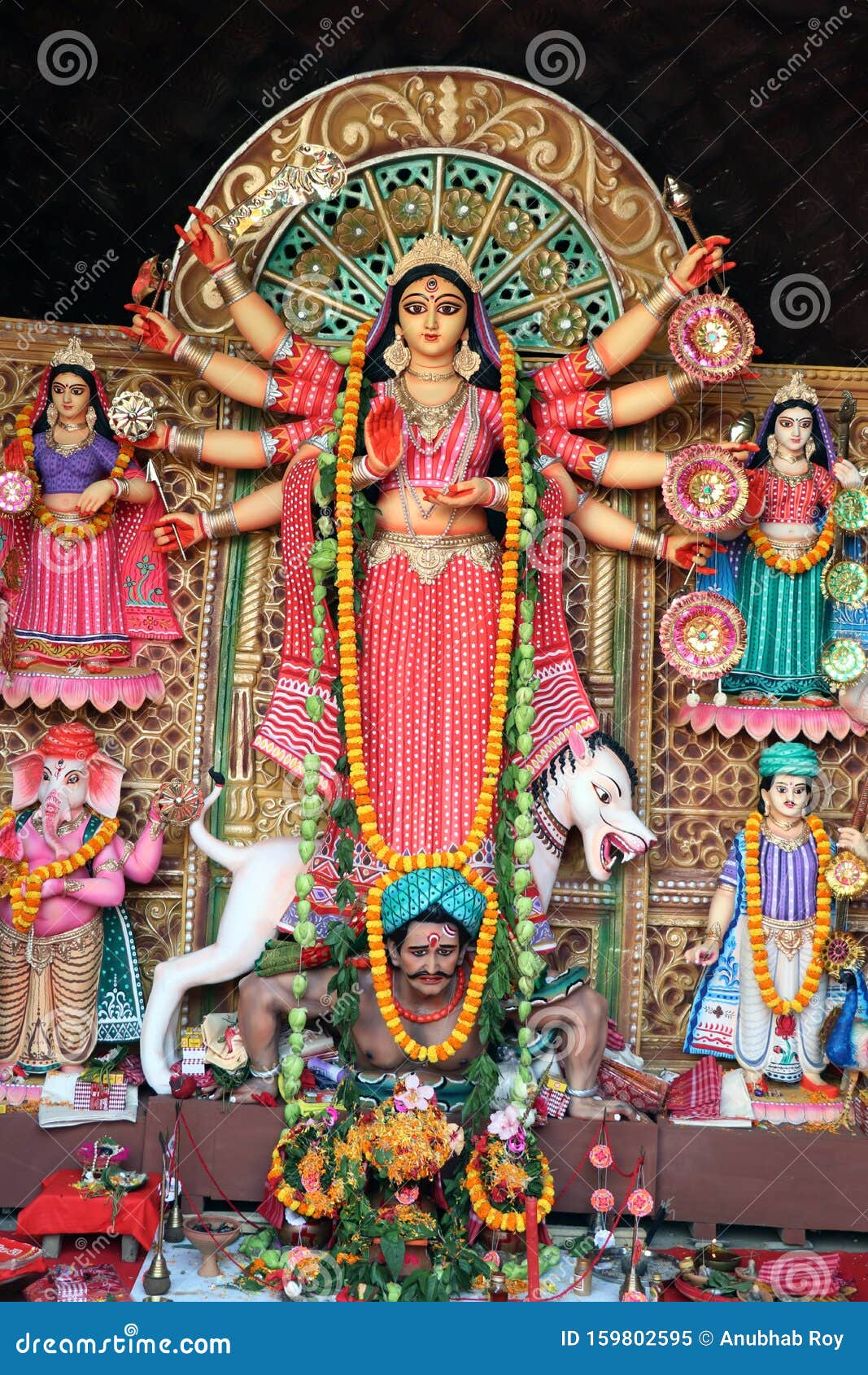 Maa Durga Sculpture. Durga Puja Festival in Kolkata, West Bengal ...