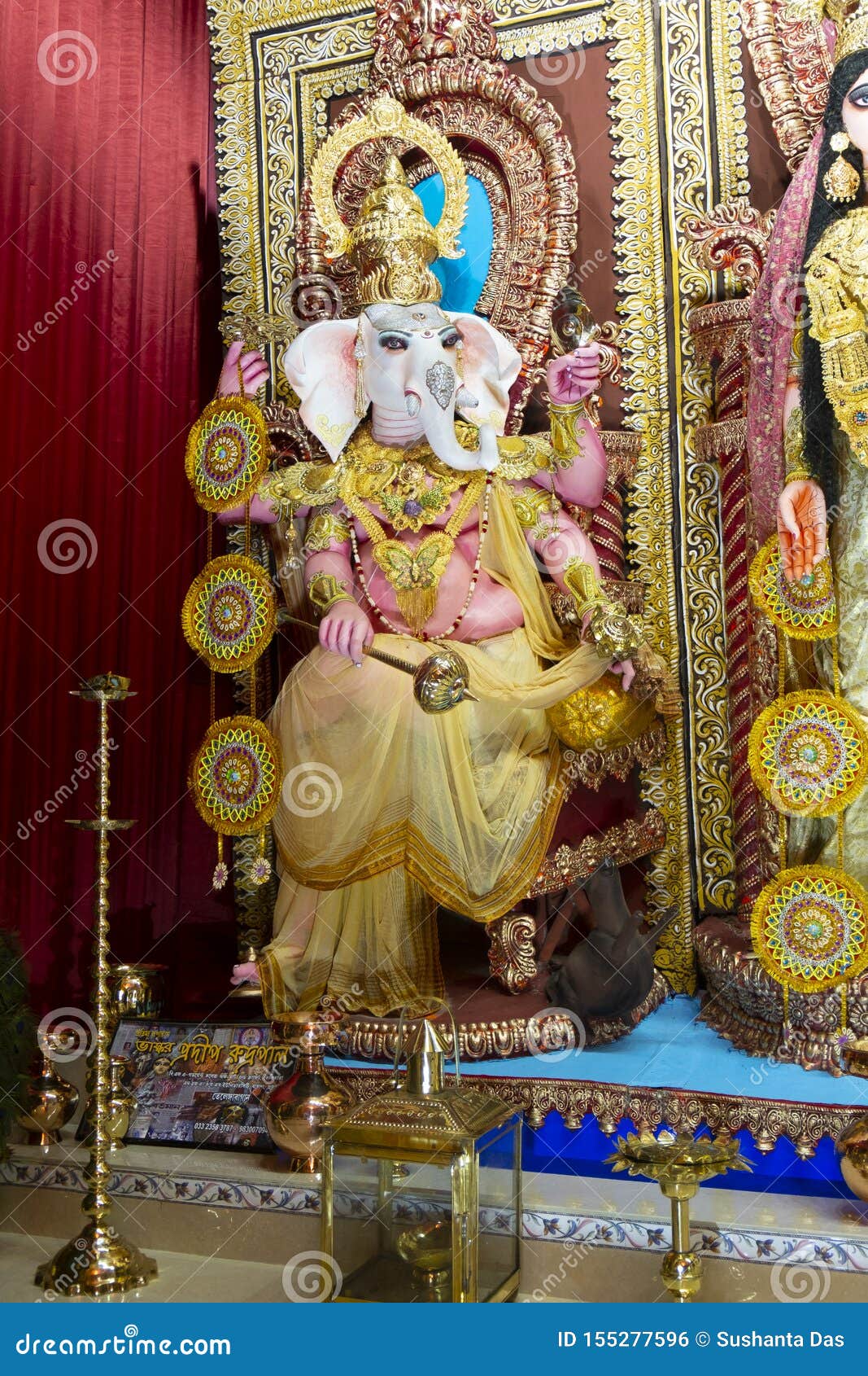 Goddess Durga in Pandal in Kolkata. Stock Photo - Image of nice, durga ...