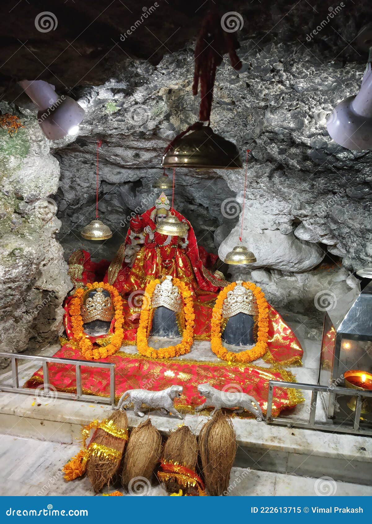 goddess idol as vaishno devi in the cave at tapkeshwar mahadev dehradun uttarakhand india
