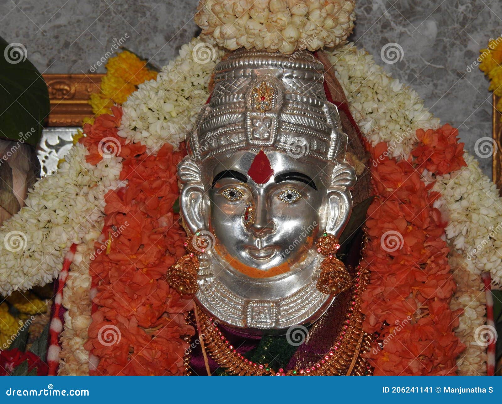 Goddess Lakshmi Statue Decoration Using Flower and Gold Jewellery during  Festival of Vara Mahalakshmi Festival. Varalakshmi Vratam Stock Image -  Image of lakshmi, lamp: 206241141