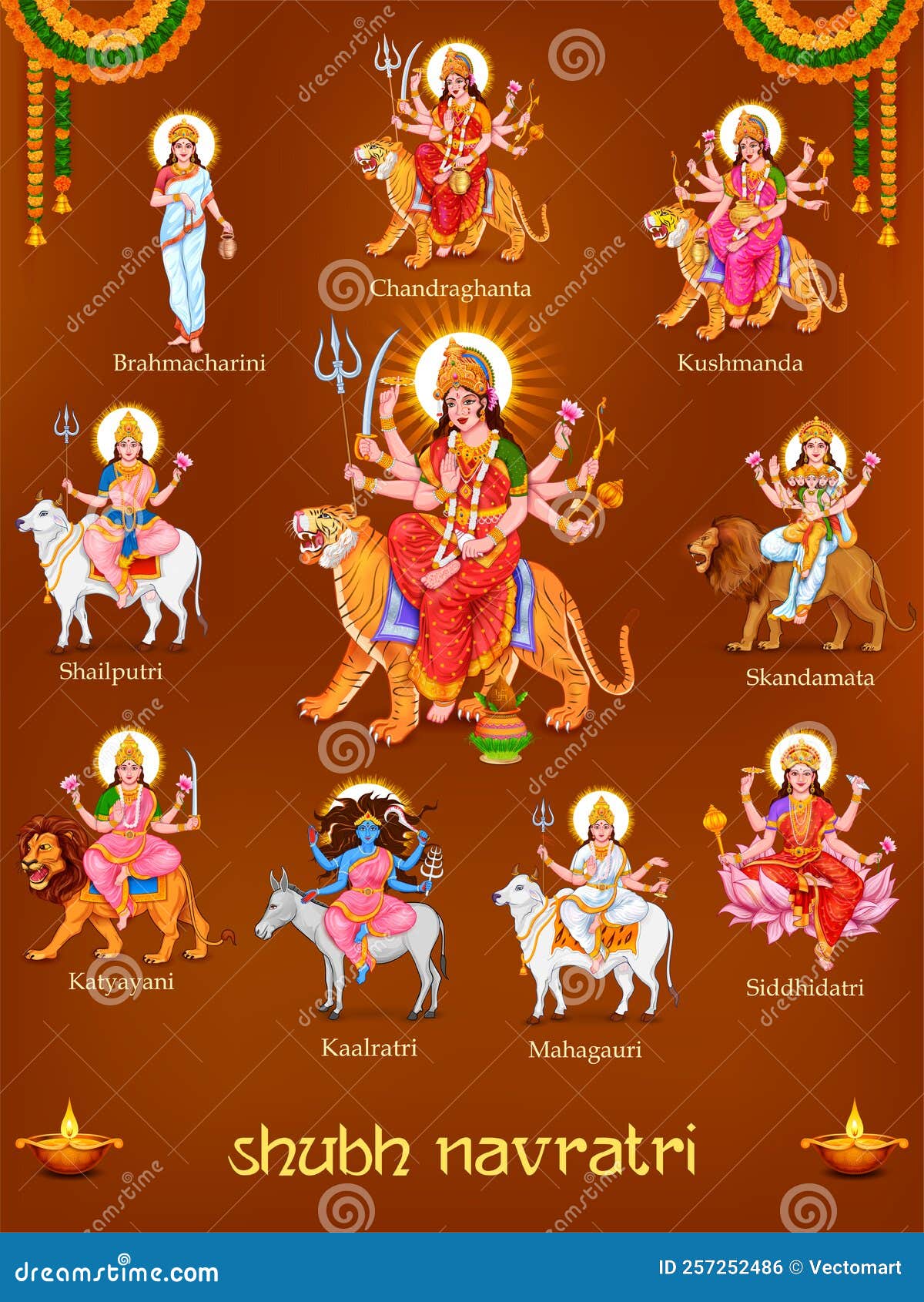 Goddess Shailputri Devi For The First Navadurga Of Navratri Festival goddess-shailputri-devi-for-the-first-navadurga-of-navratri-festival