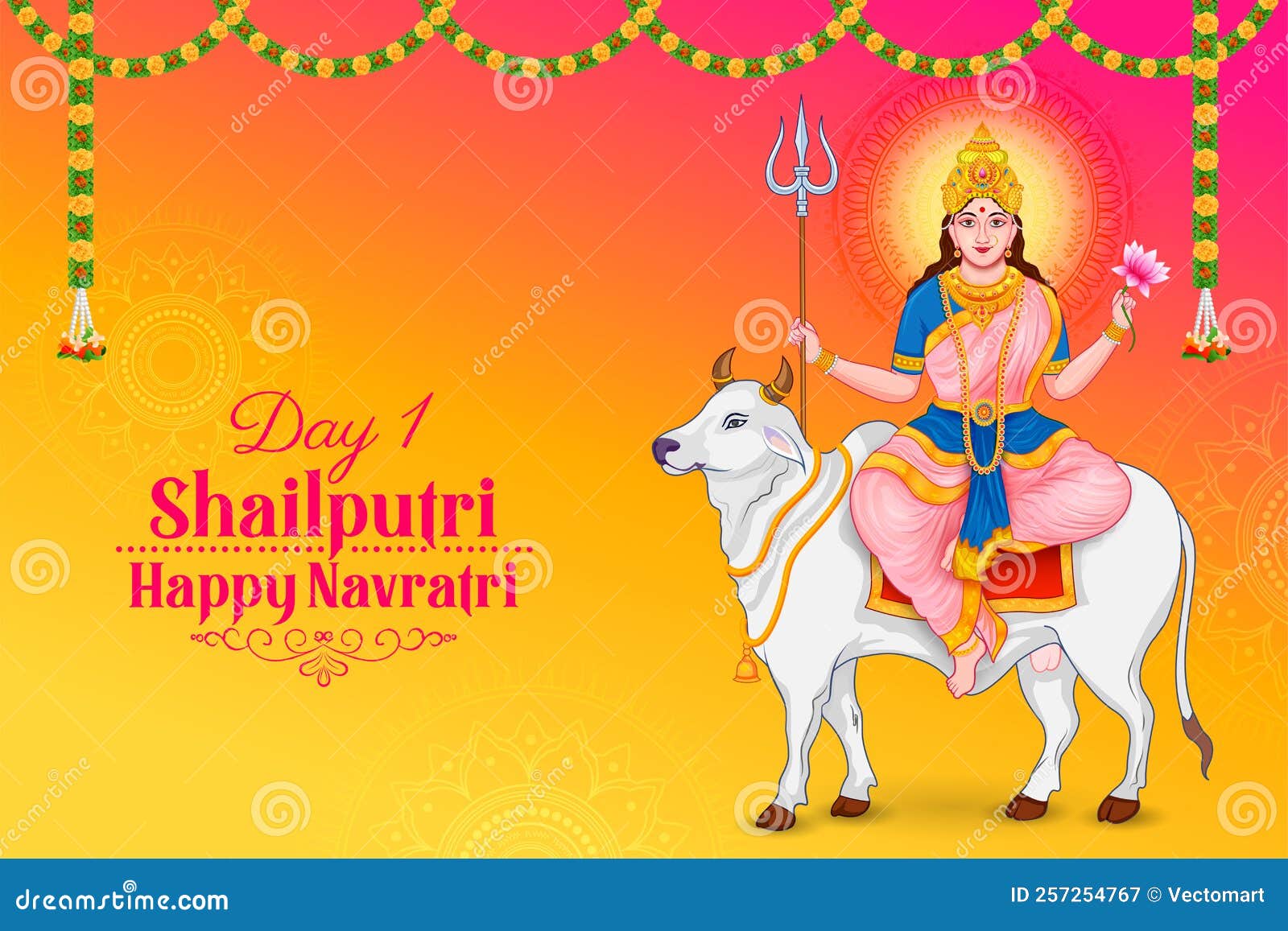 Goddess Shailputri Devi for the First Navadurga of Navratri ...