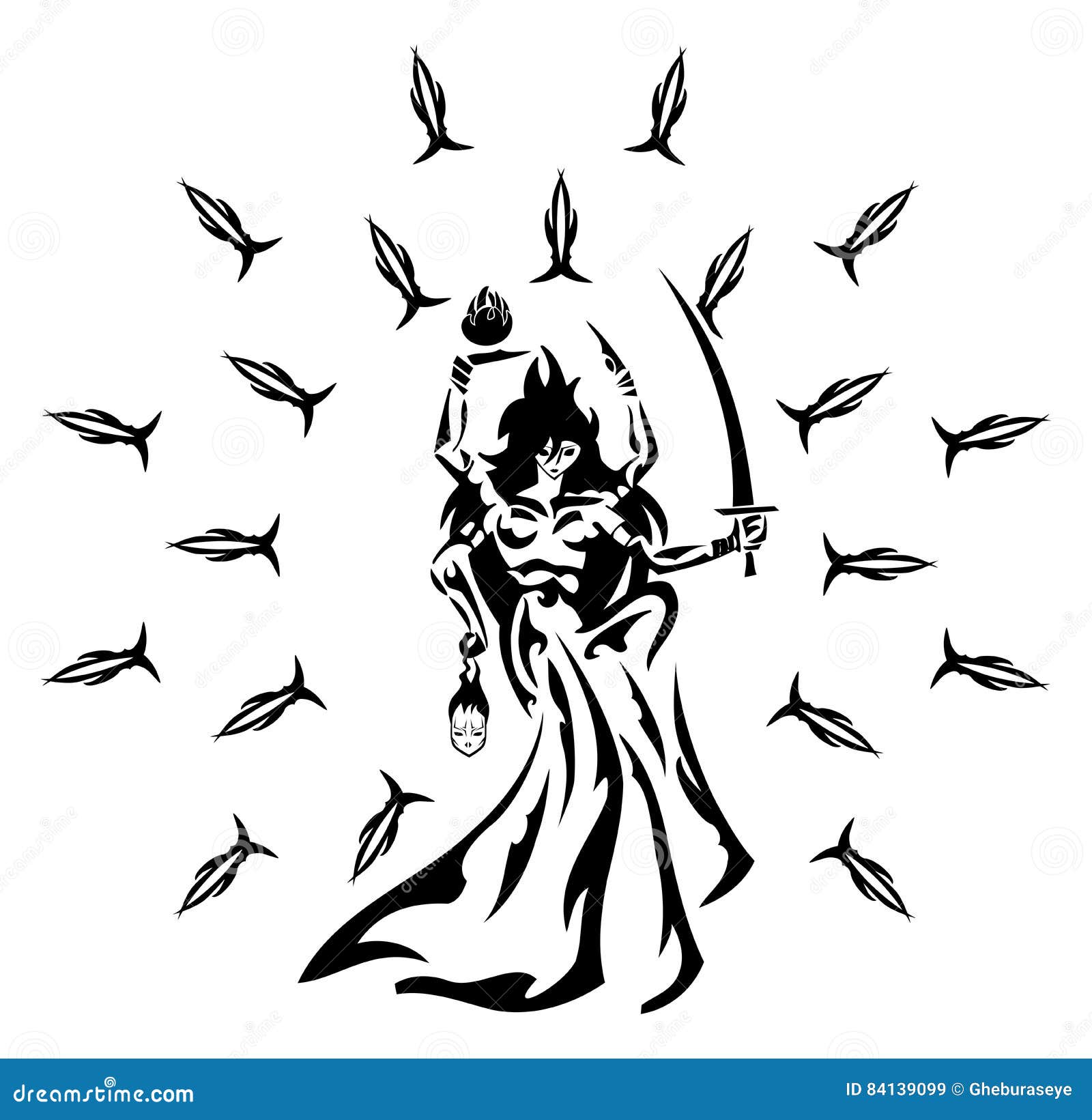 Goddess Shiva Stylized Isolated Stock Vector - Illustration of shiva ...